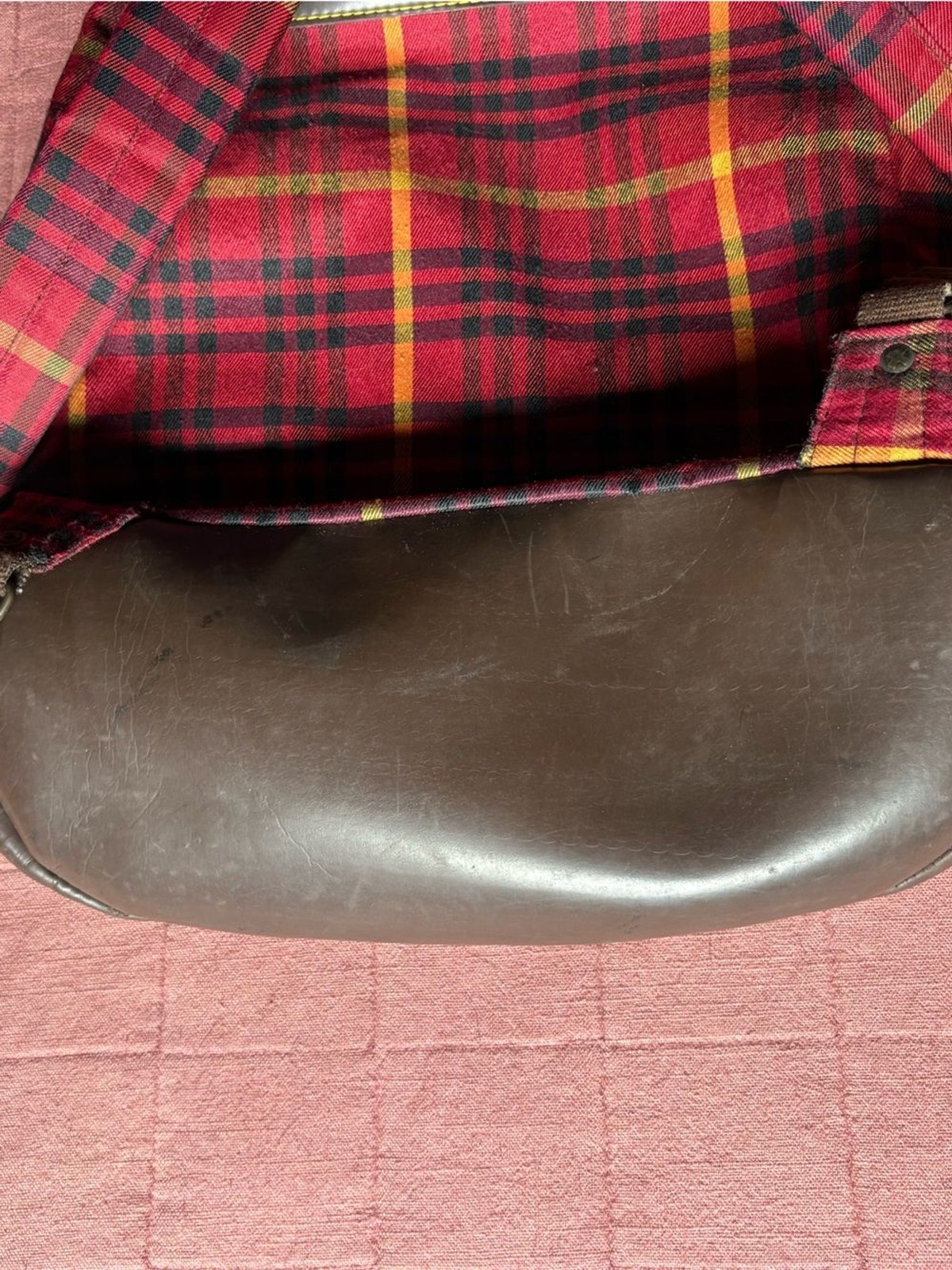 Vtg 90s Dr Martens Red Plaid Backpack- Red Yellow Brown Black- Grunge