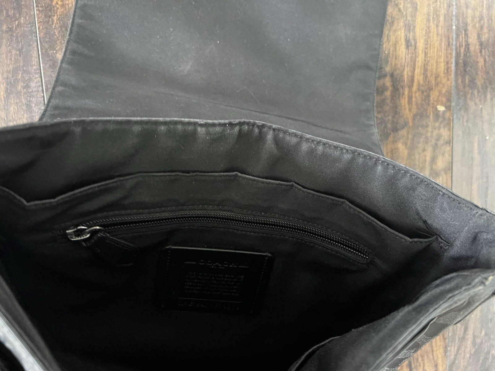 Coach Houston Map Bag Signature Canvas Mens Charcoal Black Messenger Bag