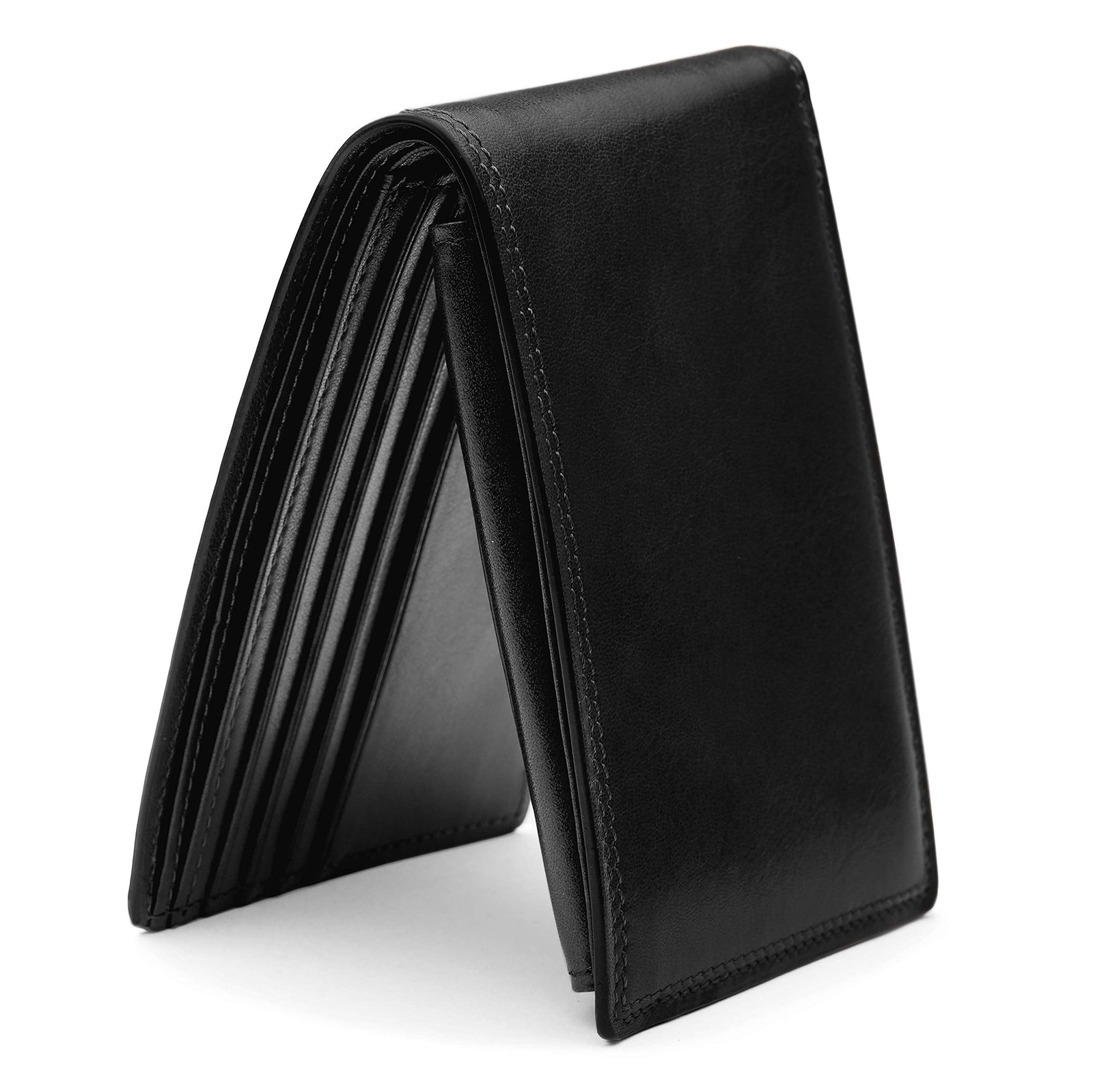 Bosca Men’s Wallet, Dolce Leather Credit Wallet with I.D. Passcase Black U5