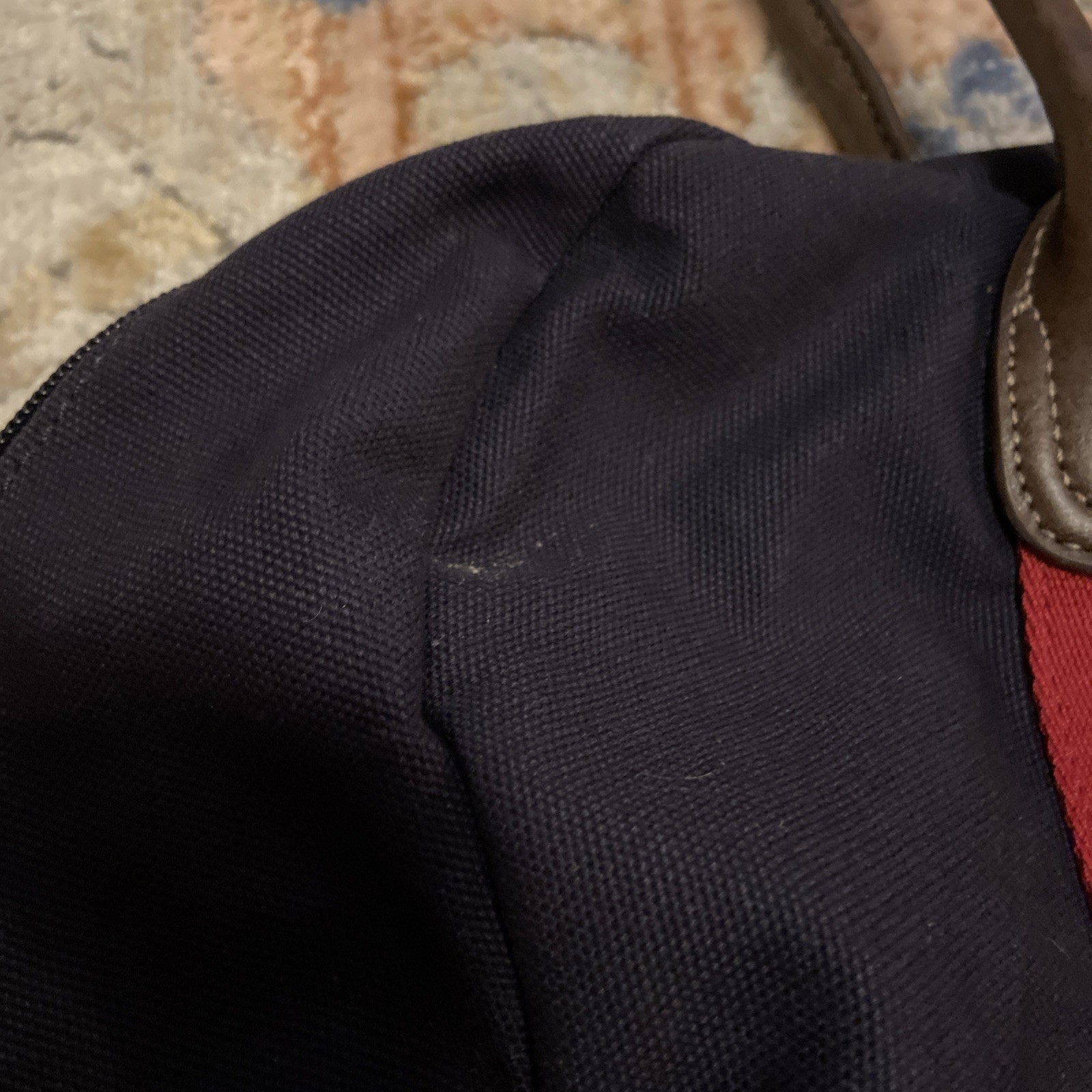 Tommy Hilfiger Weekender Duffle Bag Navy Unisex Canvas Blue Red Brown
