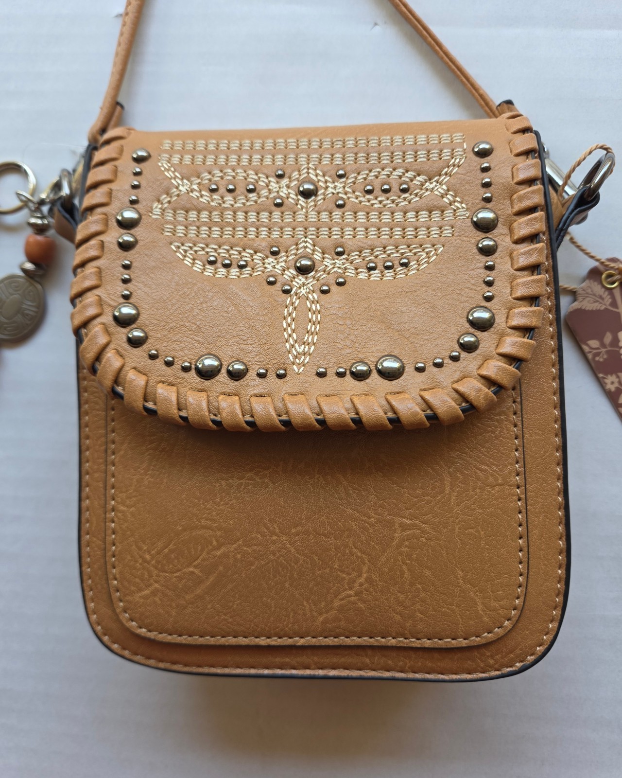 Sam & Hadley Western Mini Square Crossbody Studded Accent Sling Bag