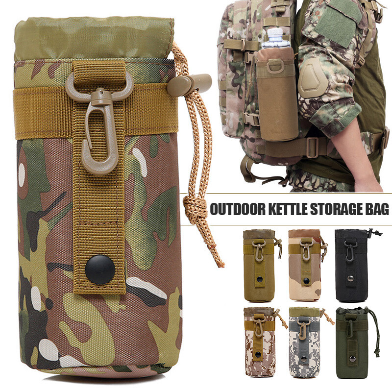Outdoor Tactical Molle Water Bottle Pouch Military Portable Holder Kettle Pouch