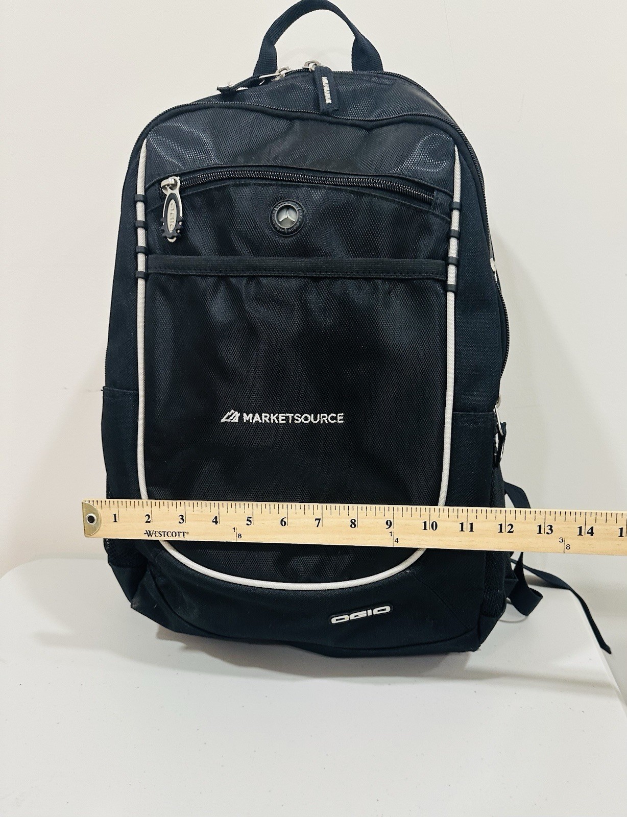 Ogio Carbon-Black Backpack-BF Goodwrich Wide Open Marcetsource Logo Utility Bag