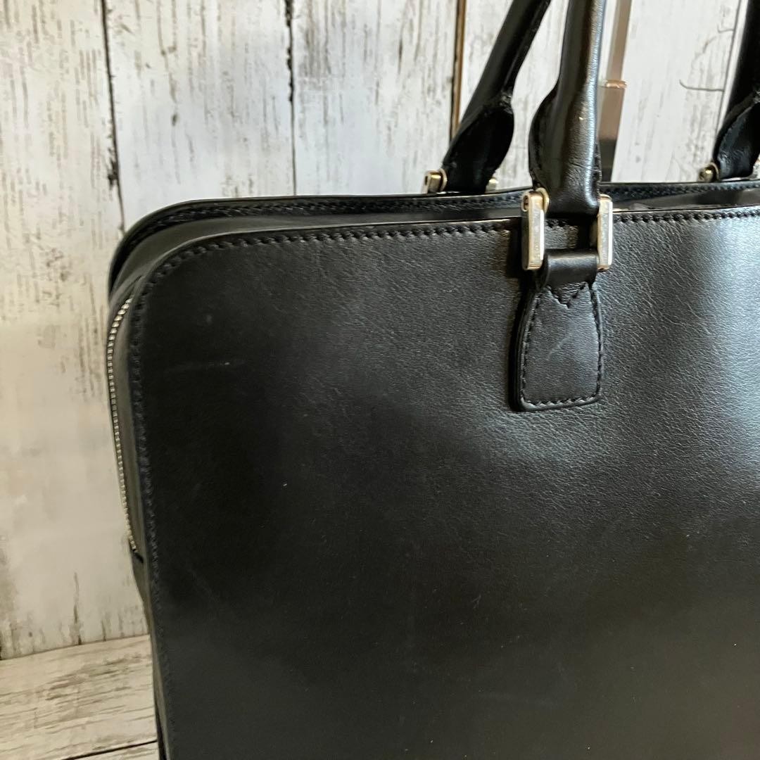 MORABITO Leather Business Briefcase Black 41cm x 30cm x 7cm Classic Bag