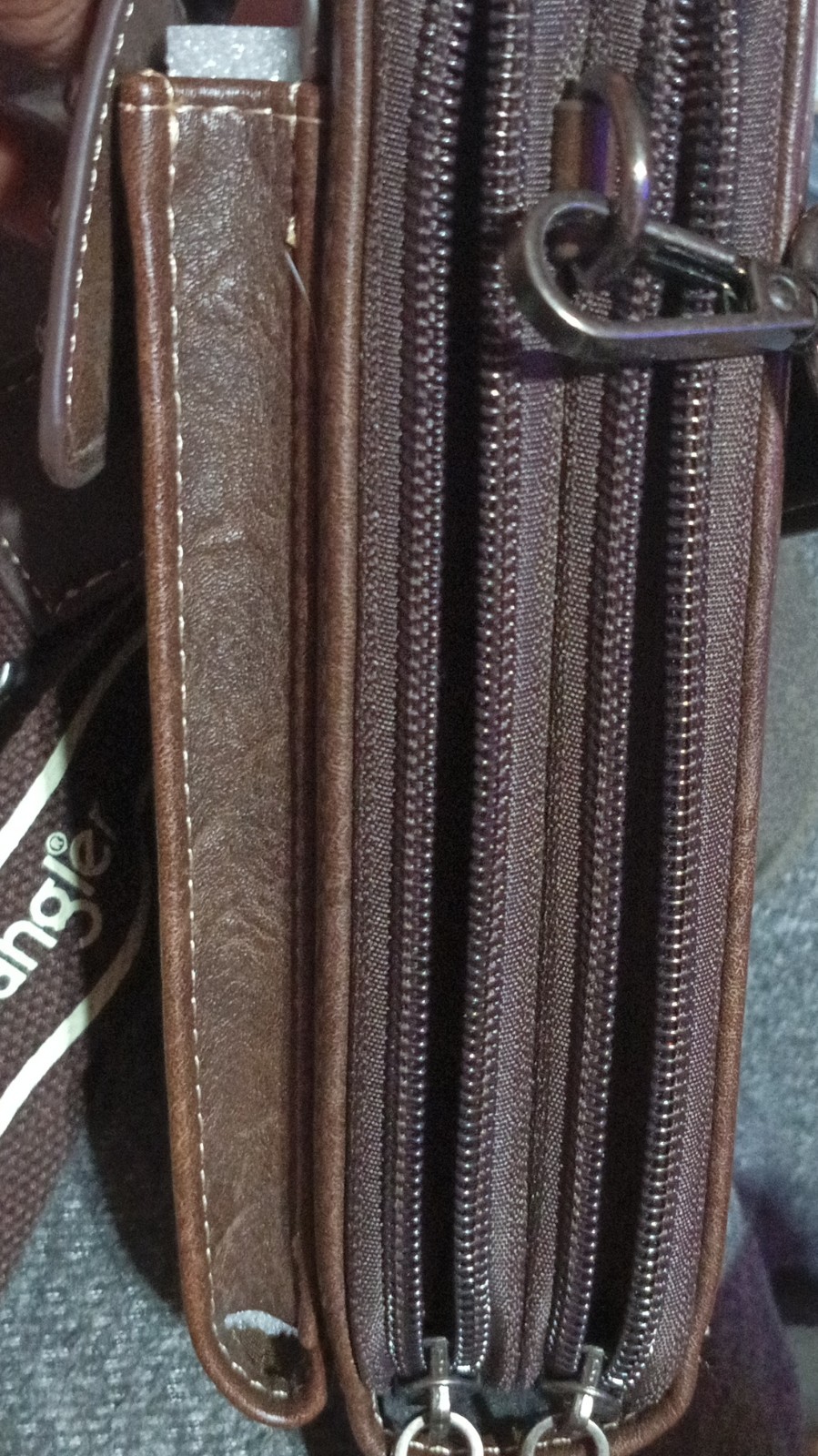 Wrangler Brown Shoulder Bag for Men Zip Closure Studded Flap Adjustable Strap