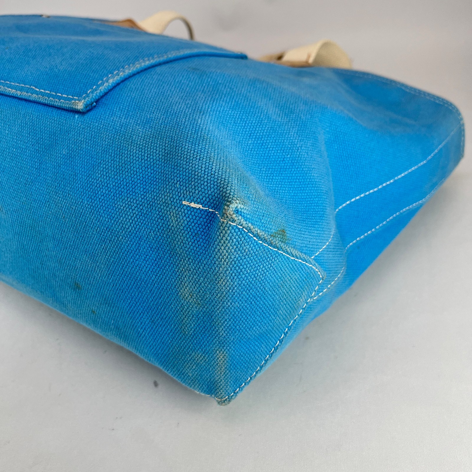 LL Bean Boat Tote Bag – RARE Reversible Solid Blue or Print Leather Handles