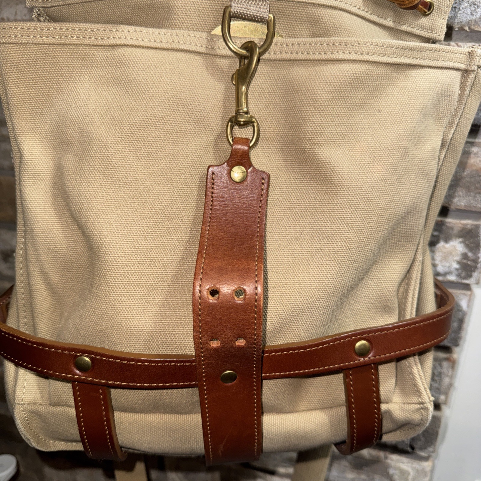 Col Littleton GP No. 1 Canvas & Leather Convertible Backpack Crossbody Field Bag
