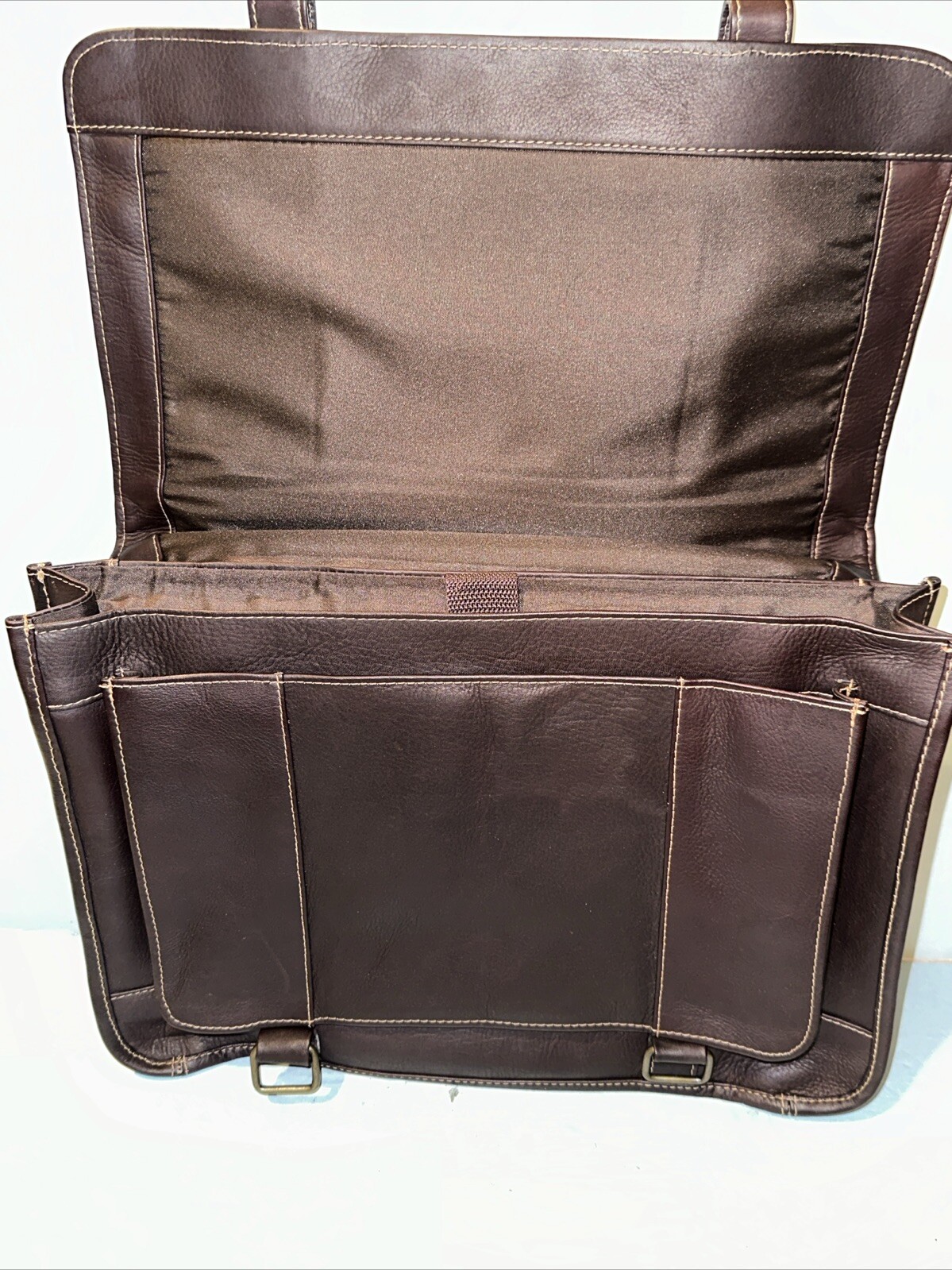 Mosaic Daytrekr Dark Brown Leather Columbia 15.5” Business Laptop Briefcase