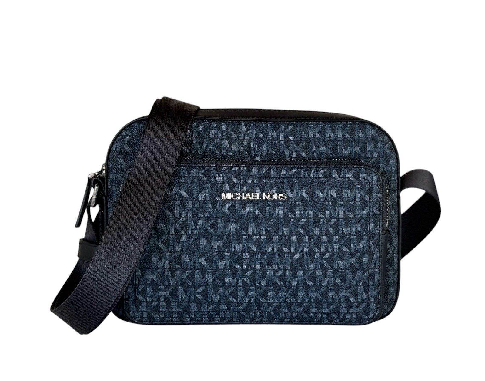 MICHAEL KORS COOPER EAST WEST SHOULDER CROSSBODY FLIGHT BAG ADMIRAL/PALE BLUE