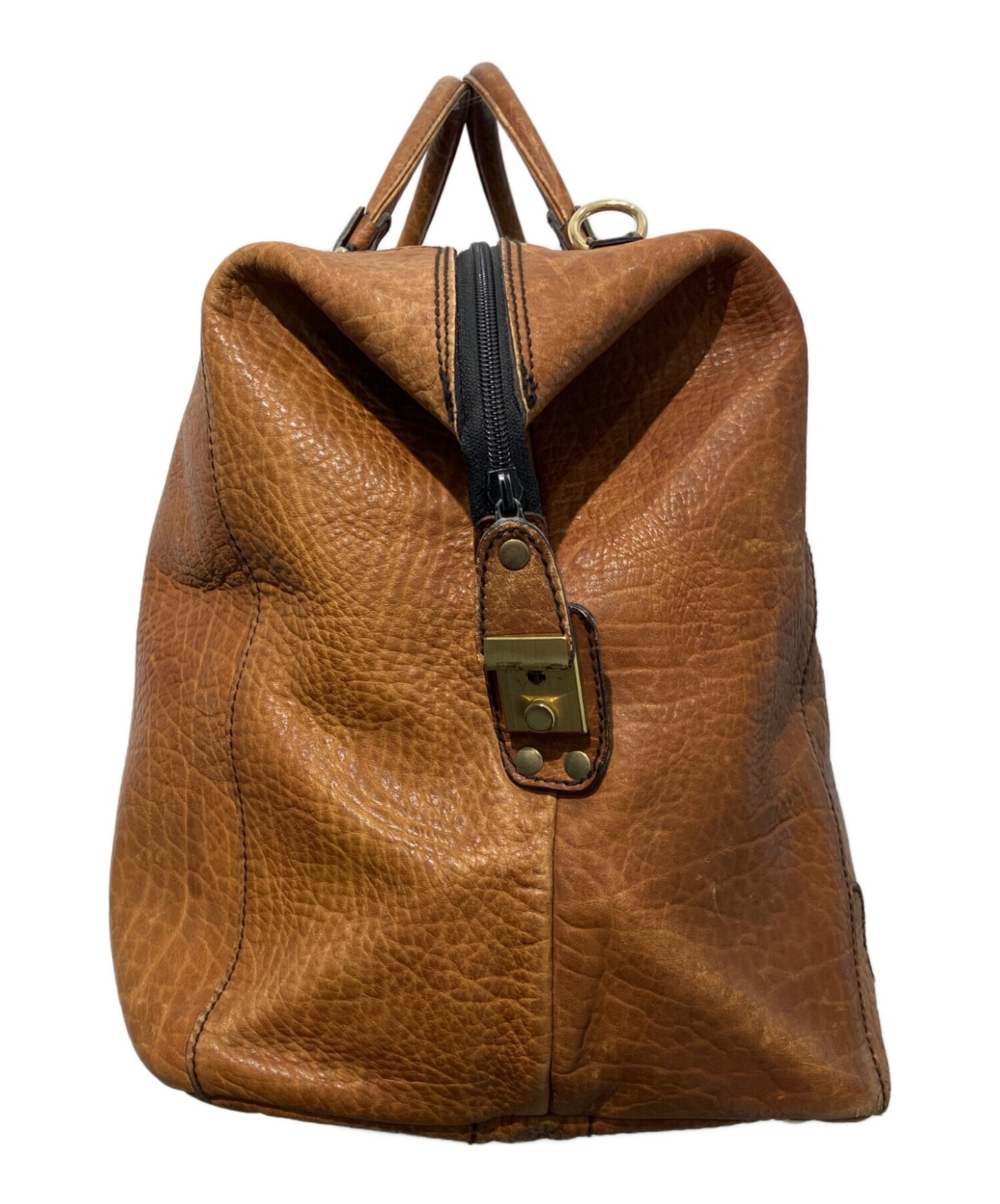 Gold Pfeil CARACCIOLA Boston bag Brown Leather Men Duffle bag Large