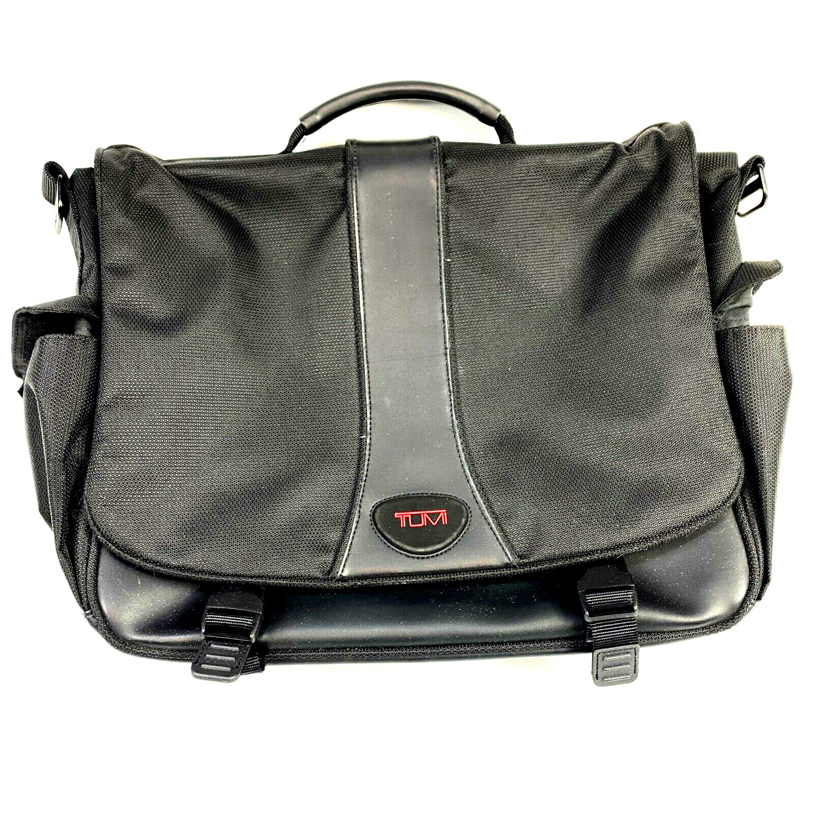 Tumi T2 Black Ballistic Nylon Expandable Messenger Computer Briefcase Bag