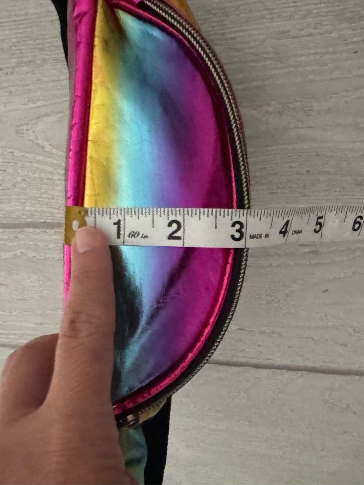 Rainbow multicolored, iridescent holographic waist pack, Fanny pack, travel bag