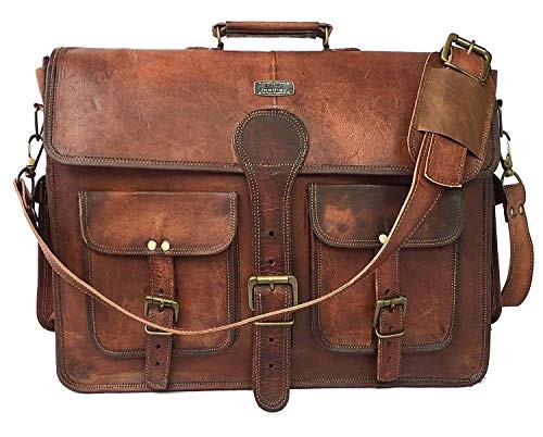 Leather Messenger Bag for Men, 18 Inch Laptop Crossbody, Vintage 18 inch Large