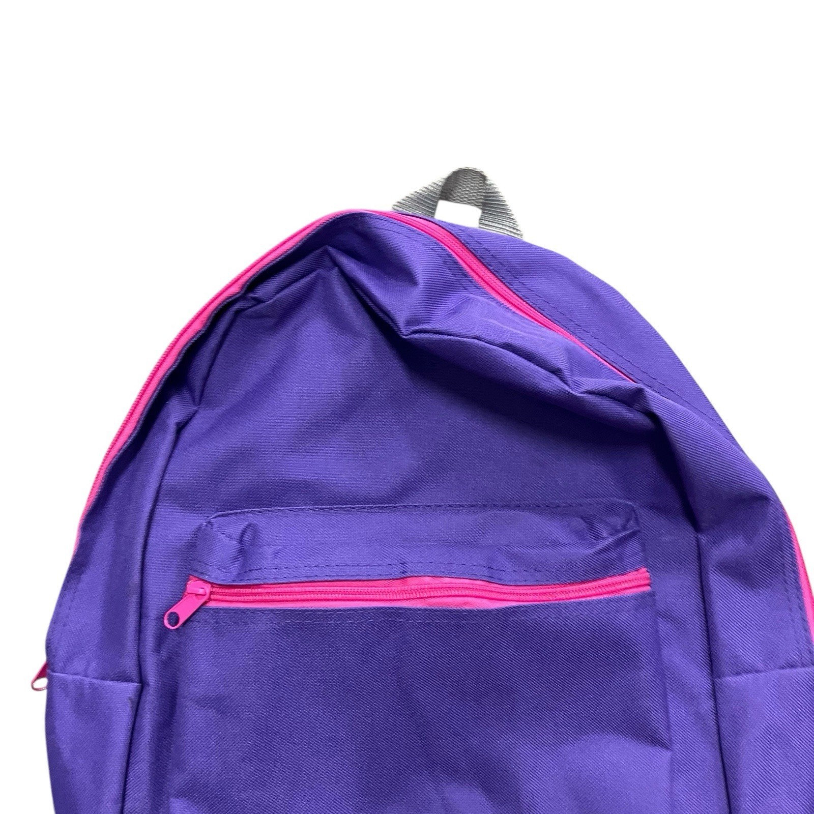 B-WAP Backpack Purple W/Pink Zipper Classic School Mini Bag 90s Retro Colorblock