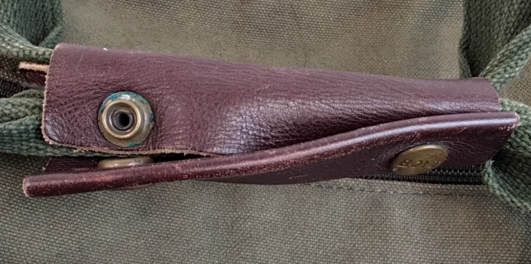 Boyt Duffle Bag Leather & Green Canvas Ducks Unlimited Added #Z4984