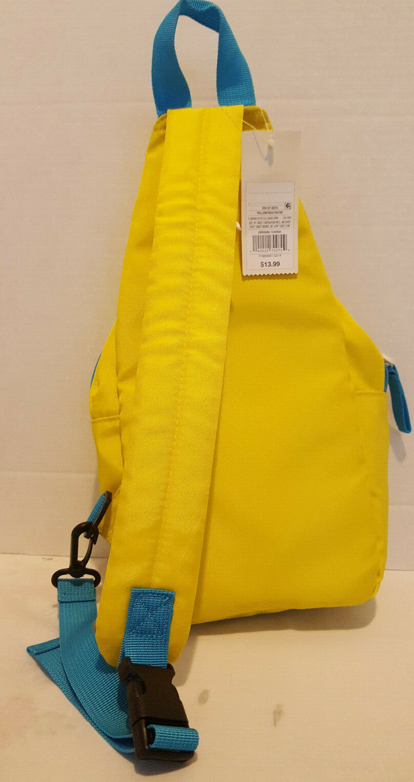 Cat & Jack Yellow Boys Shoulder Pack 2 Zipper Compartments Adjustable strap