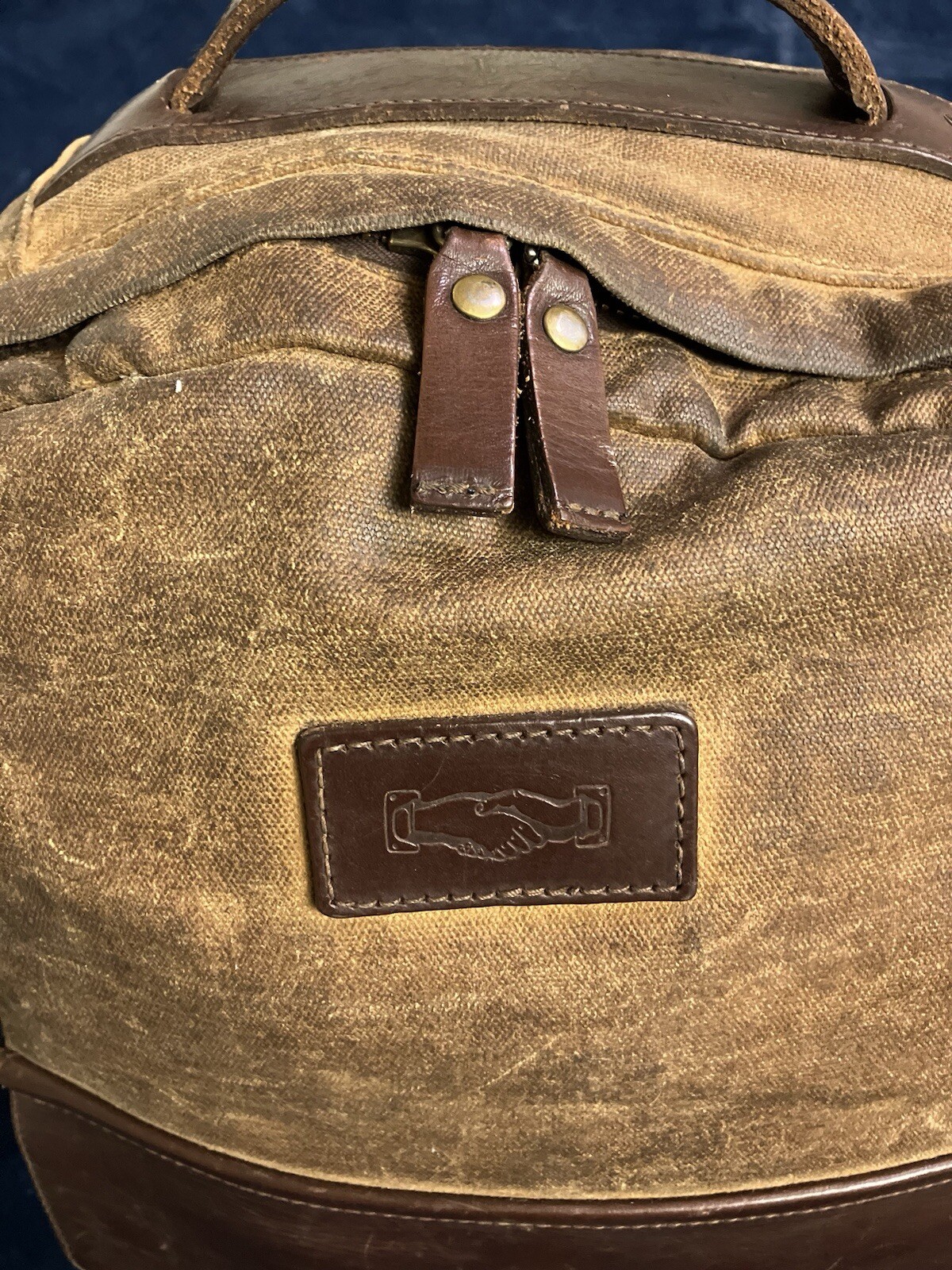 Mission Mercantile Backpack Waxed Canvas Leather Large Laptop Day Bag ISSUES