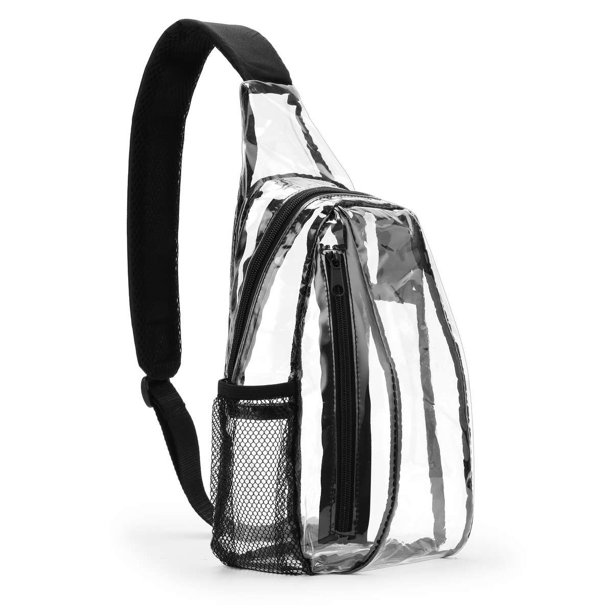 Adjustable Clear PVC Sling Bag Transparent Stadium Shoulder Crossbody Backpack