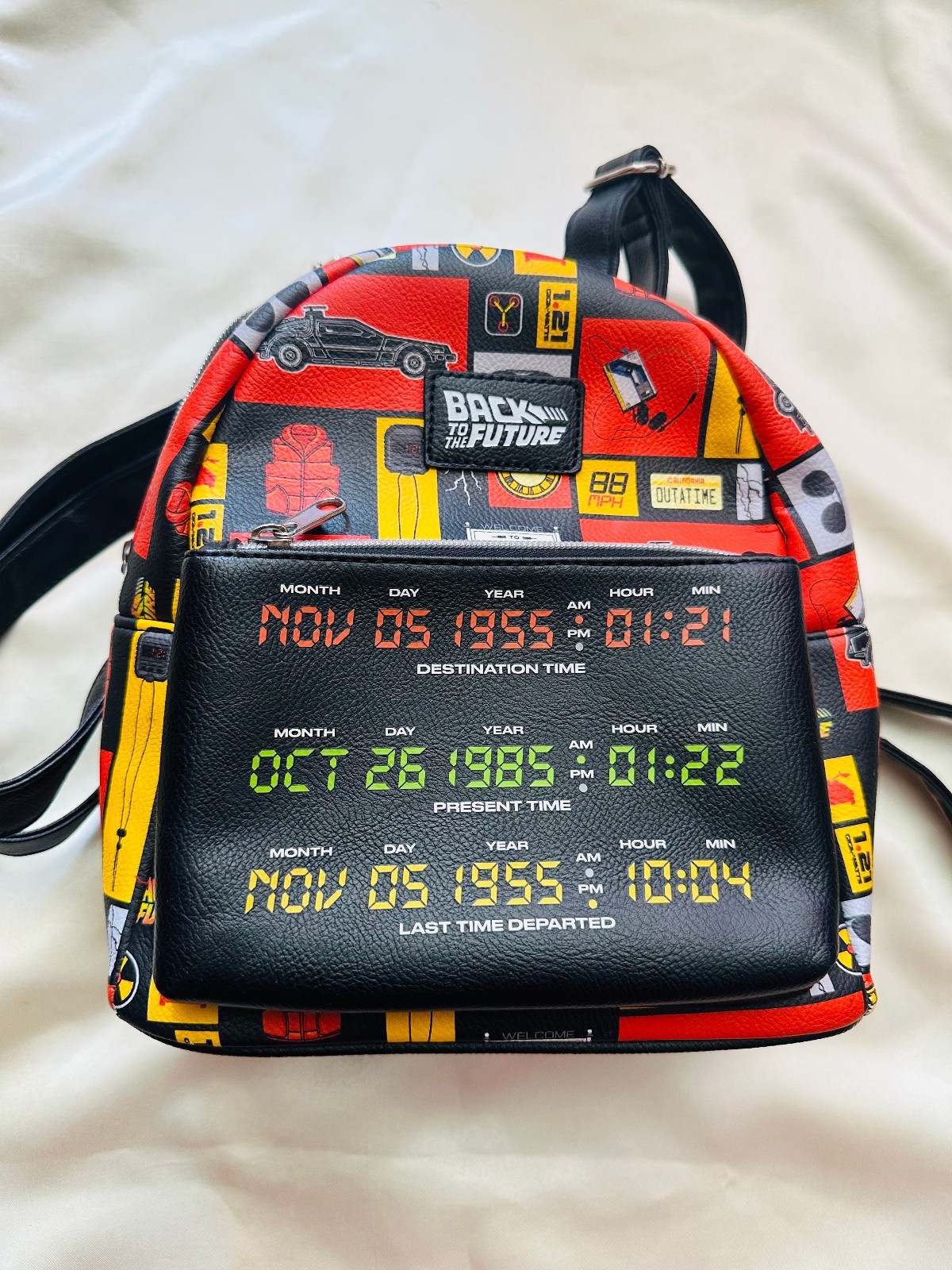 Funko Back To The Future Mini 10″ Backpack Delorean Time Machine 1985 to 1955
