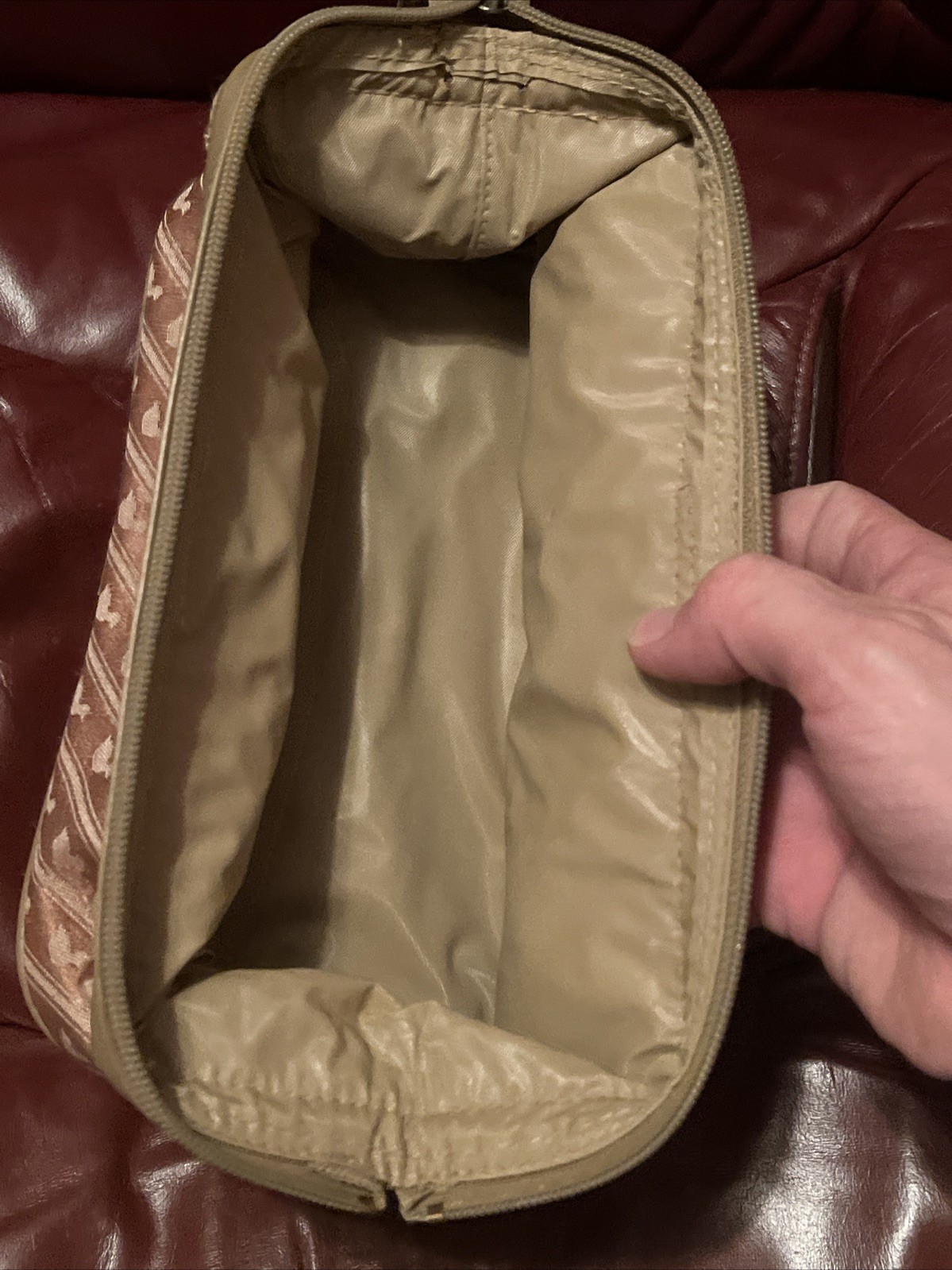 VINTAGE Avon Tan Brown Ducks Toiletry Shaving Bag Mens Travel Bag rare
