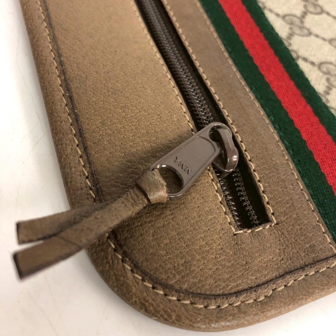 GUCCI Vintage GG Supreme Sherry Line Clutch Bag Leather Men Size 32cm