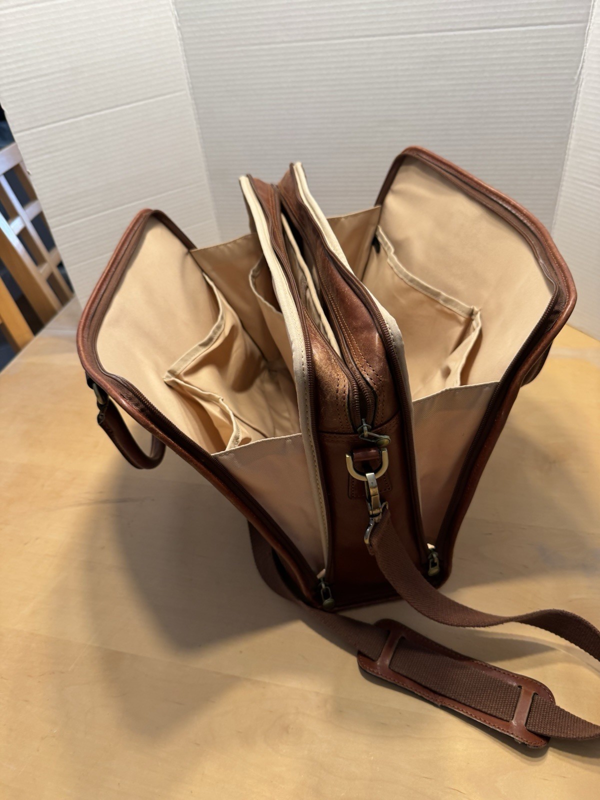 Banuce Full Grains Italian Leather Laptop Business Travel MessengerBag
