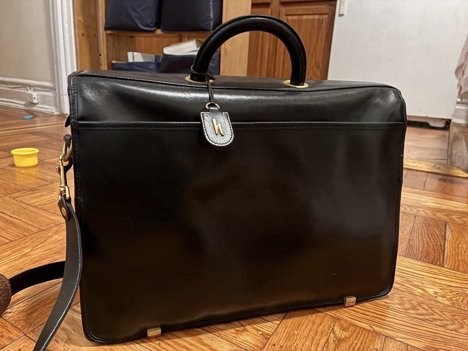 Hartmann by Lombardo Leather messenger briefcase business case vintage 90’s