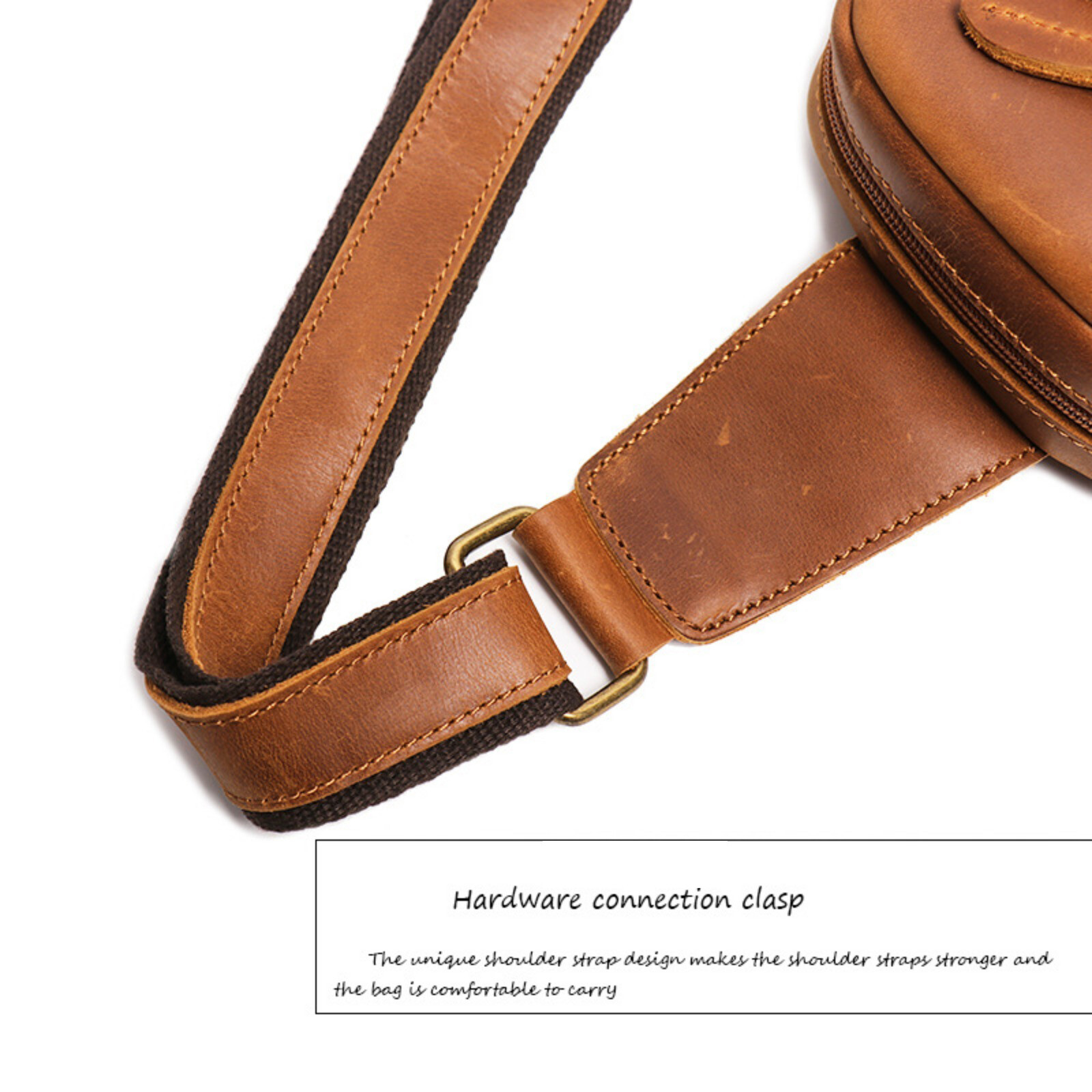 Men’s Leather Chest Sling Bag Crossbody Travel Backpack Shoulder Pack