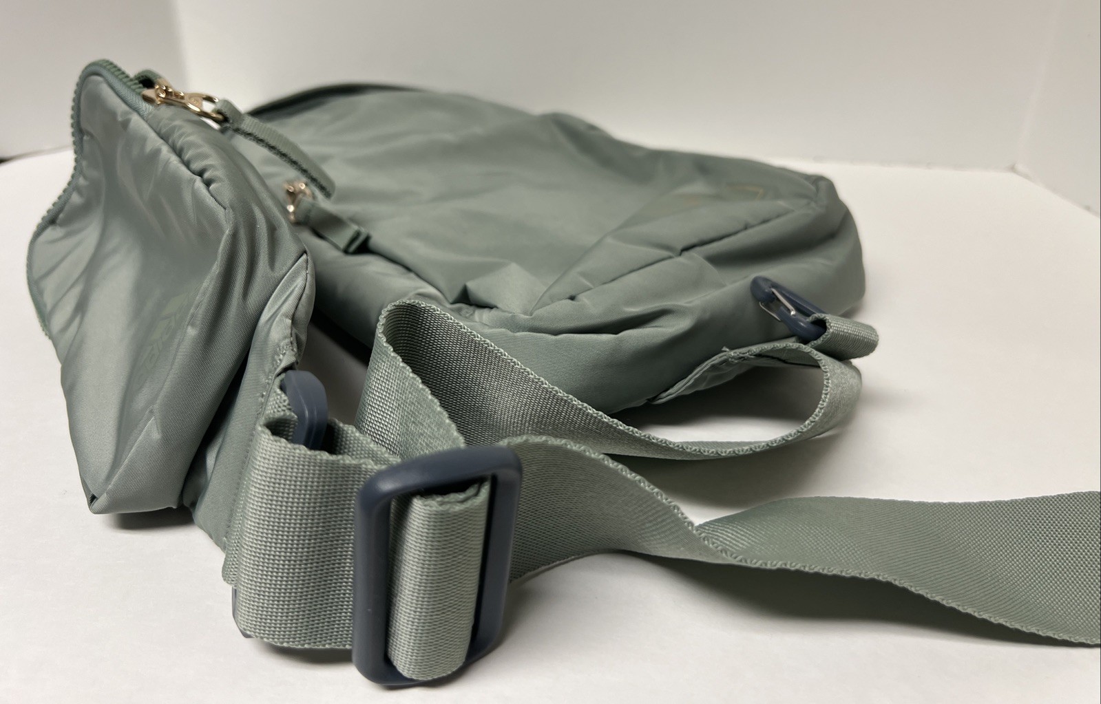Adidas Essentials 2 Sling Crossbody Silver Green/ Gilver Zippered Pockets W/ Tag