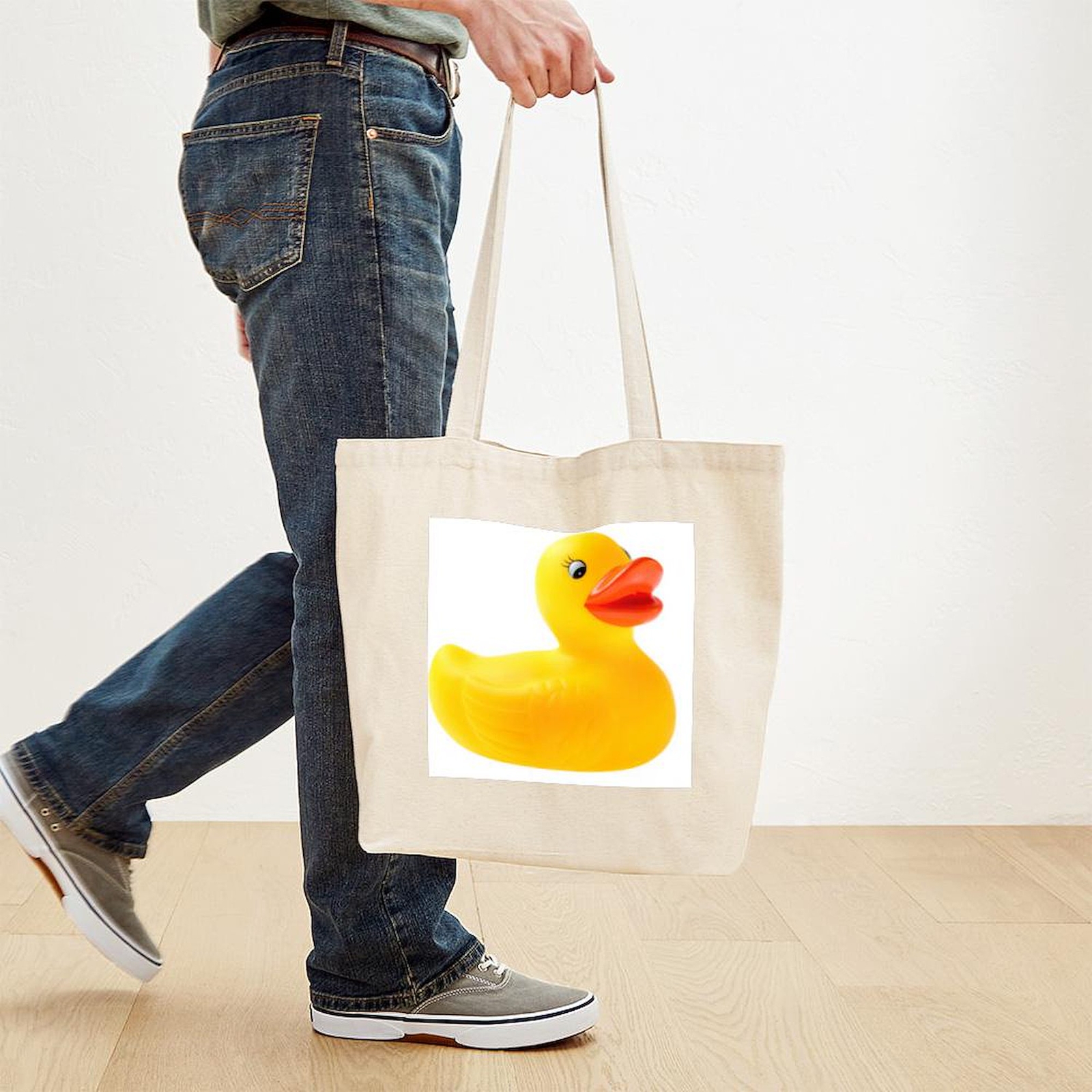 CafePress Rubber Duck Natural Canvas Tote Bag, Cloth Shopping Bag (1126880179)