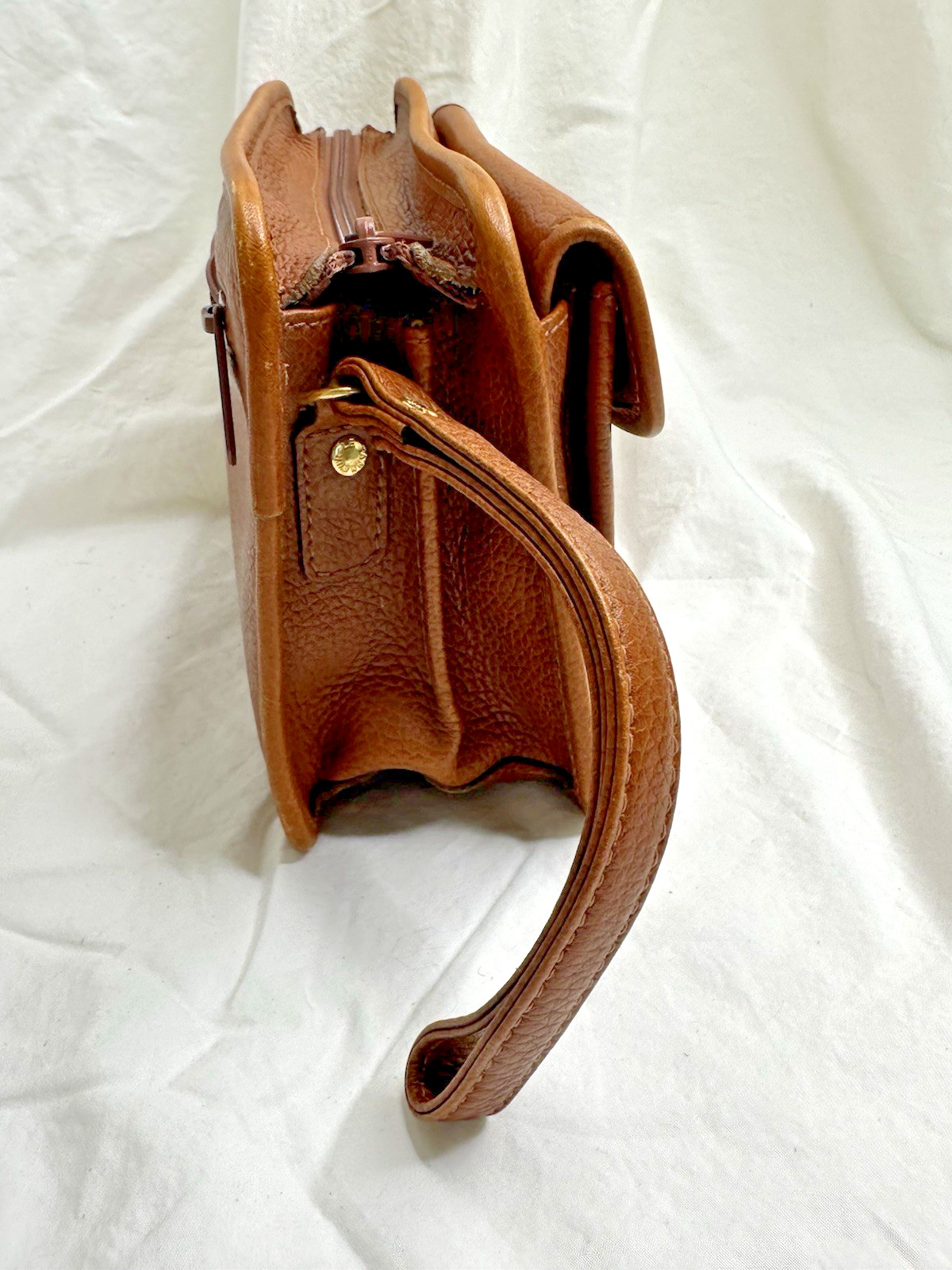 Le Tanneur Leather Brown Plain Men’s Bag Wrist Strap France 1898 Used