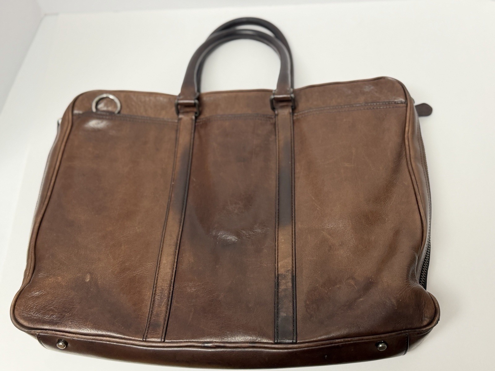 Vintage COACH Metropolitan Briefcase Bag Brown Leather LOVED READ
