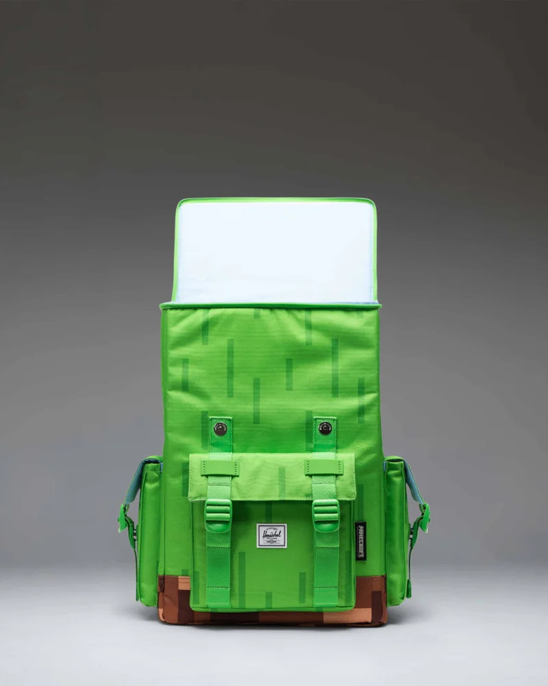 Minecraft Herschel Cube Little America™ Backpack – 29L – Green Grass Block – NWT