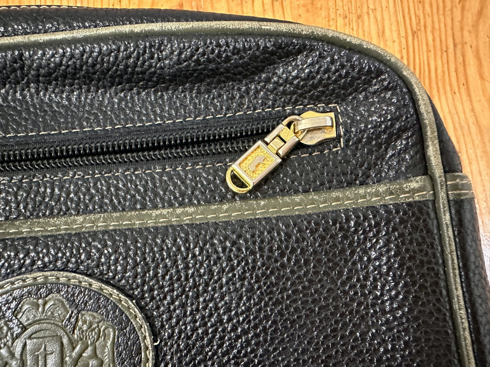 A.Testoni Dinamico Black Clutch Bag Leather Bag Travel Made Italy