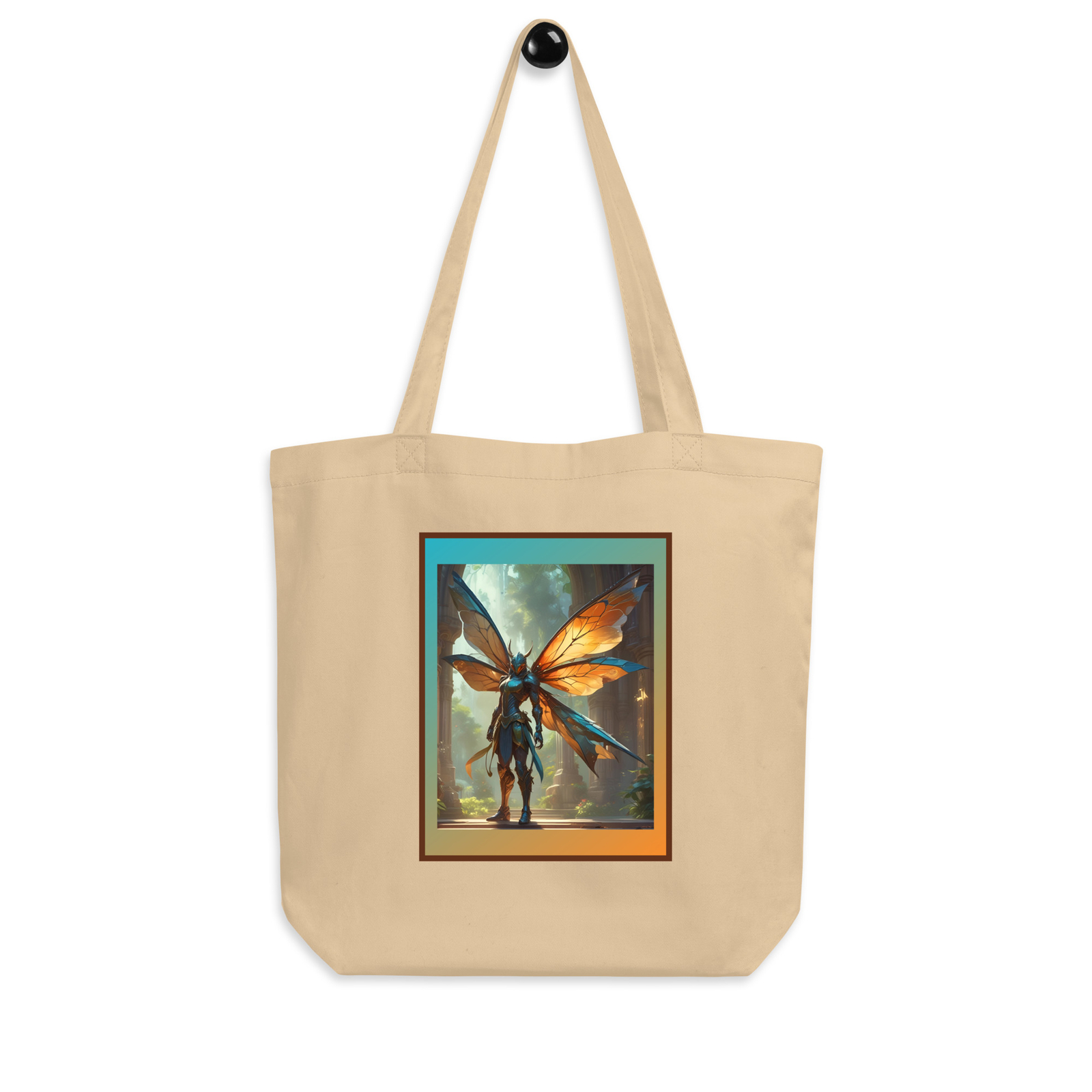 “Dragonfly Guardian” Eco Tote Bag Fantasy Sci-fi Knight Elf Mistress