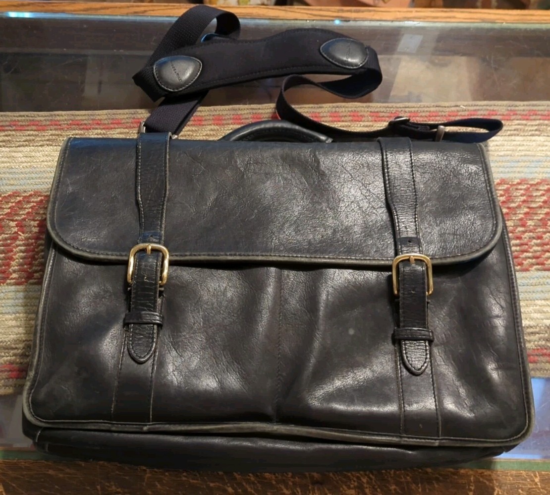 Vintage Leather JACK GEORGE Professional Business Lawyer Briefcase Bag Mens