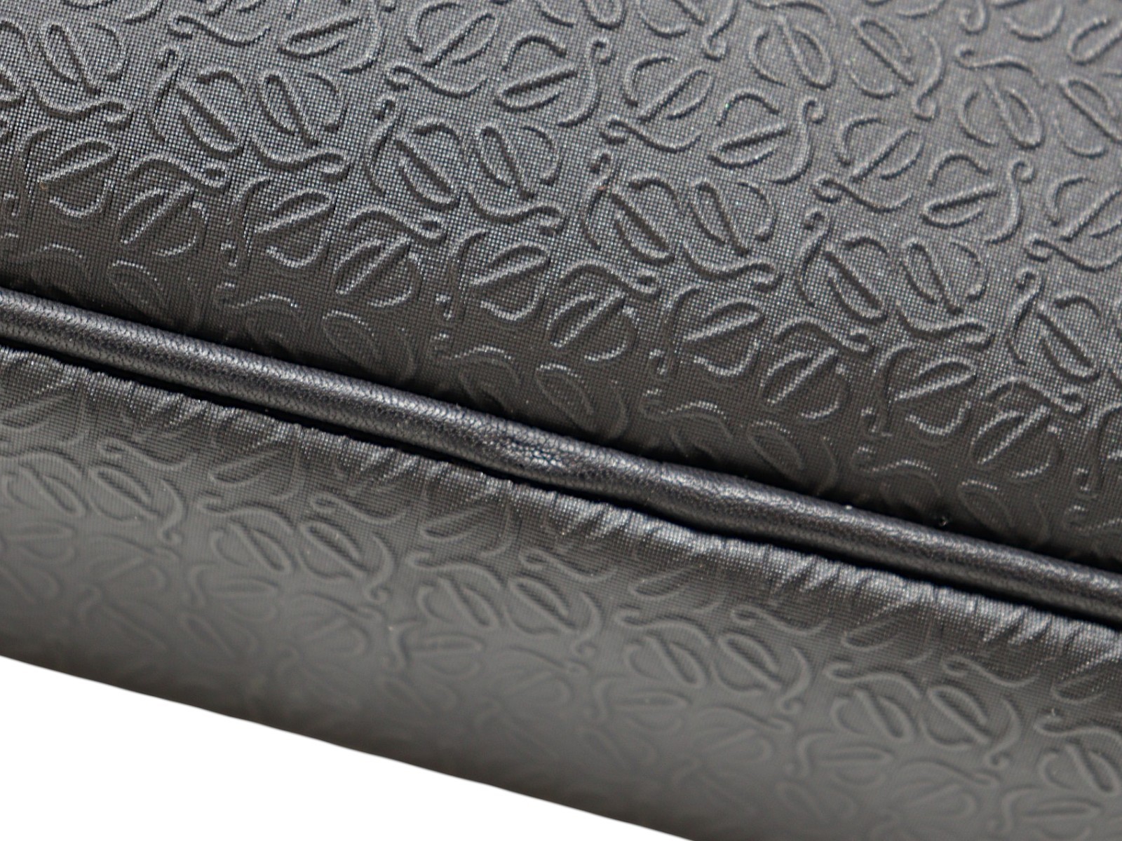 LOEWE Repeat Anagram Clutch Bag Zipper Closure Black Dust Bag