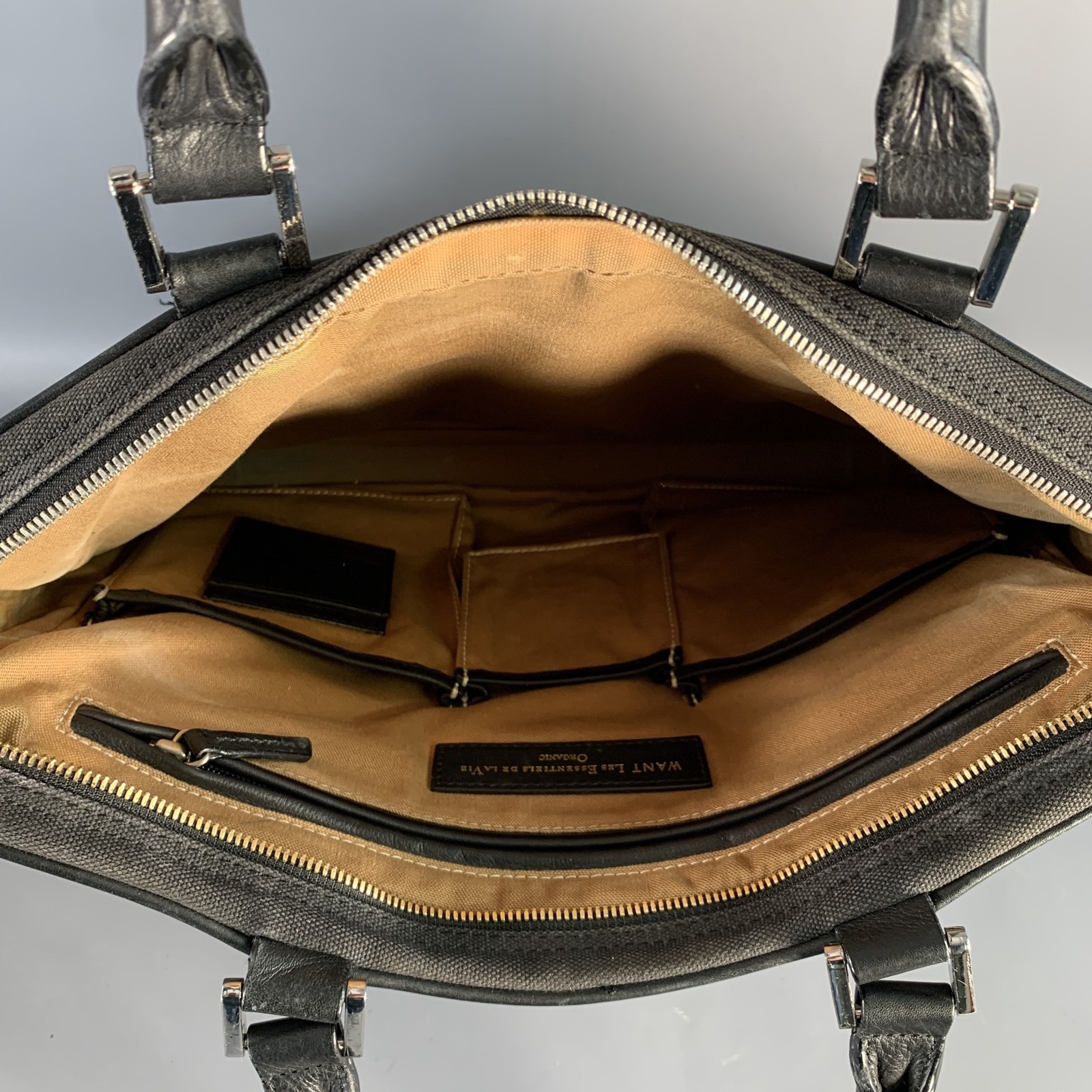 WANT LES ESSENTIELS DE LA VIE Black Cotton Laptop Bag