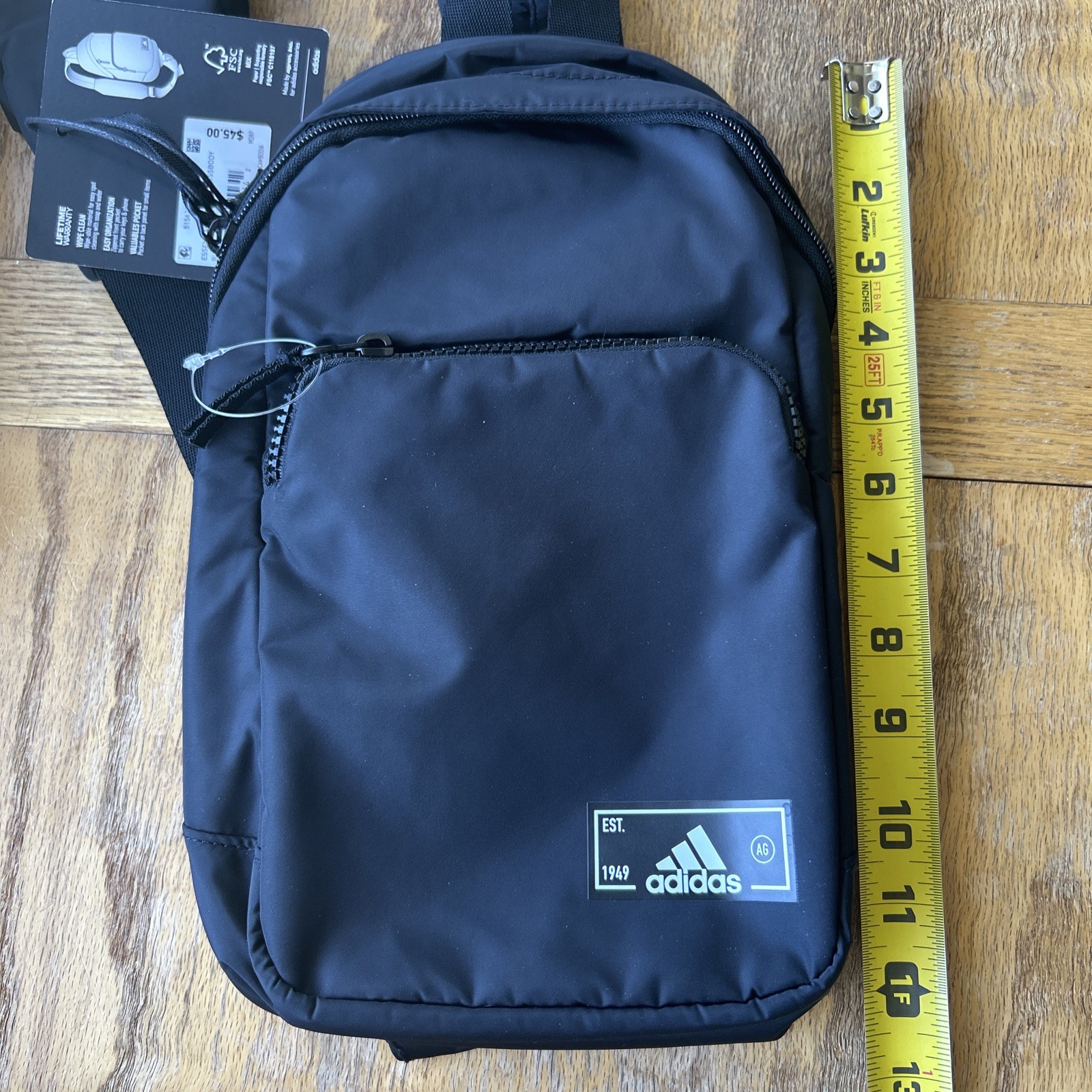 Adidas Unisex Essentials 2 Sling Adjustable Strap Crossbody Bag Black 12 x7.5×4”