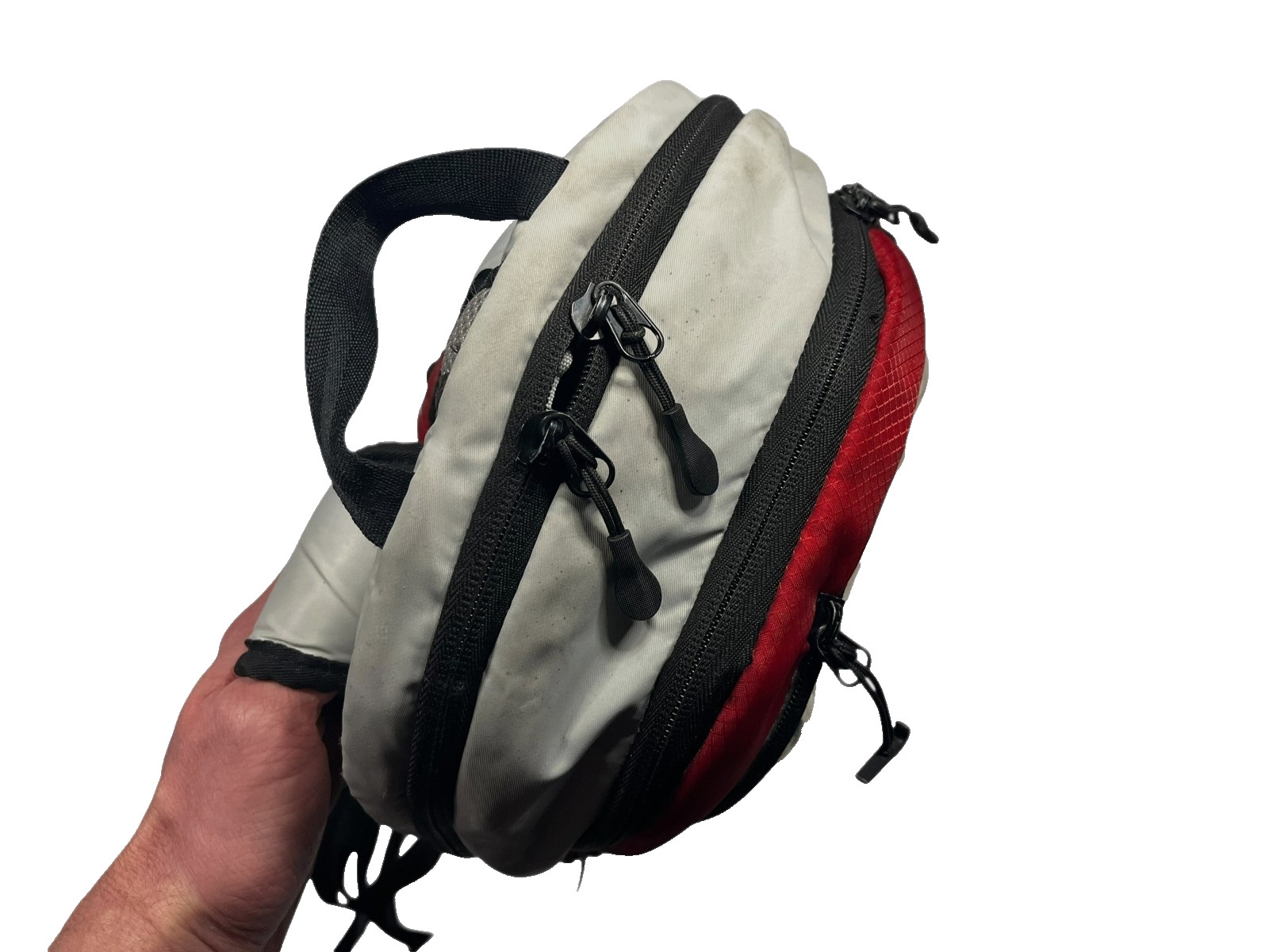 NIKE AIR-MAX Red/Gray BUBBLE-PADDED ATHLETIC BACKPACK Swoosh Track Gym Gear Bag