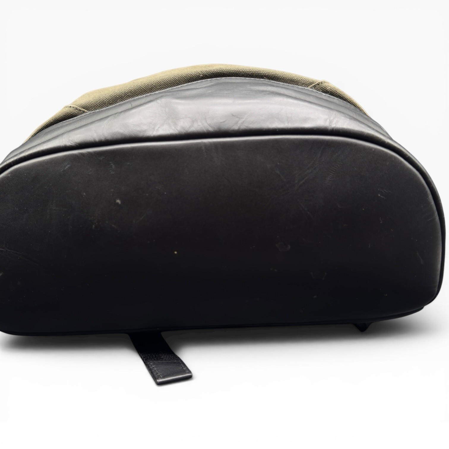 WANT Les Essentiels Kastrup Backpack Olive Green Organic Canvas Leather Trim