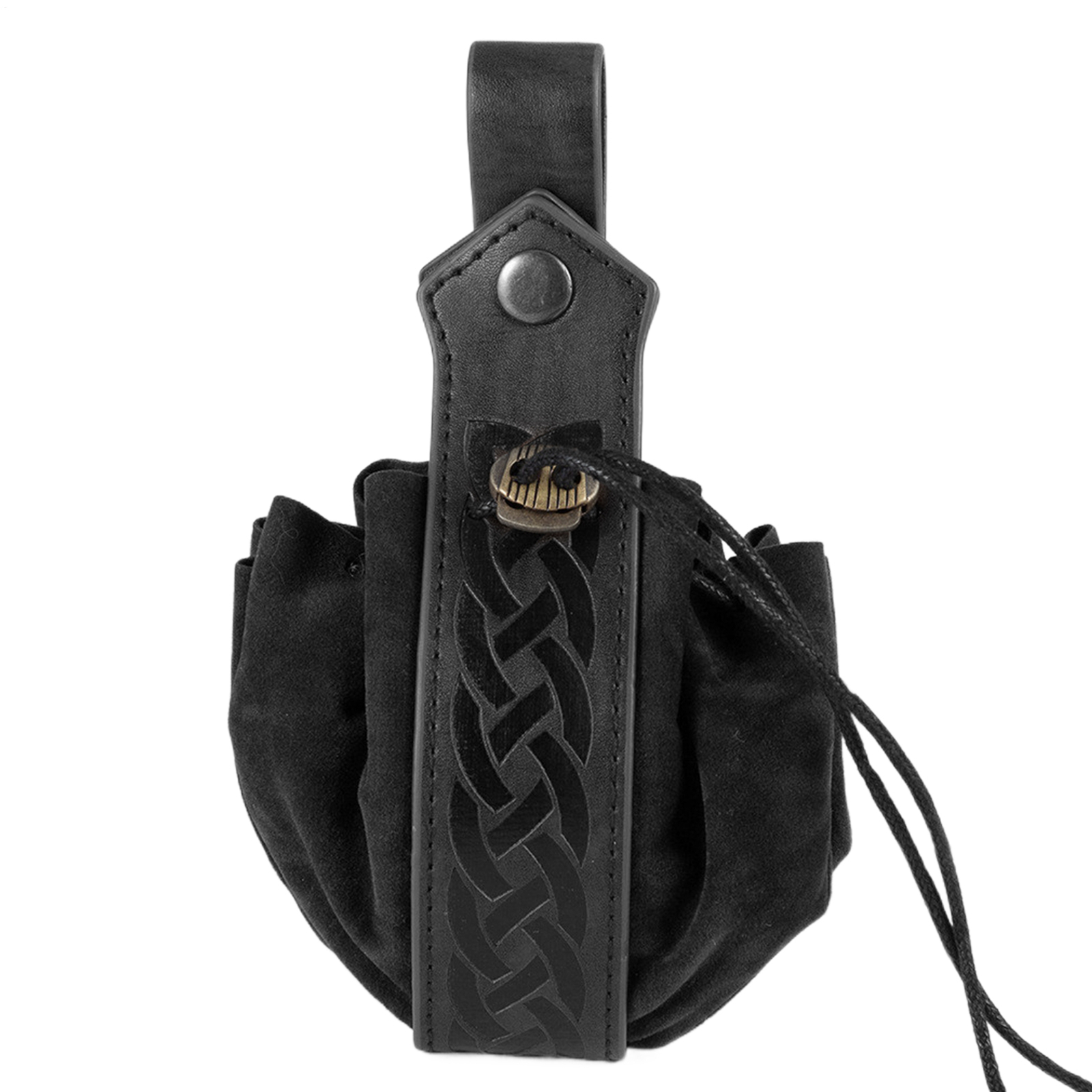 Leather Drawstring Wrist Pouch Coin Purse Change Money Bag Wallet Note Case
