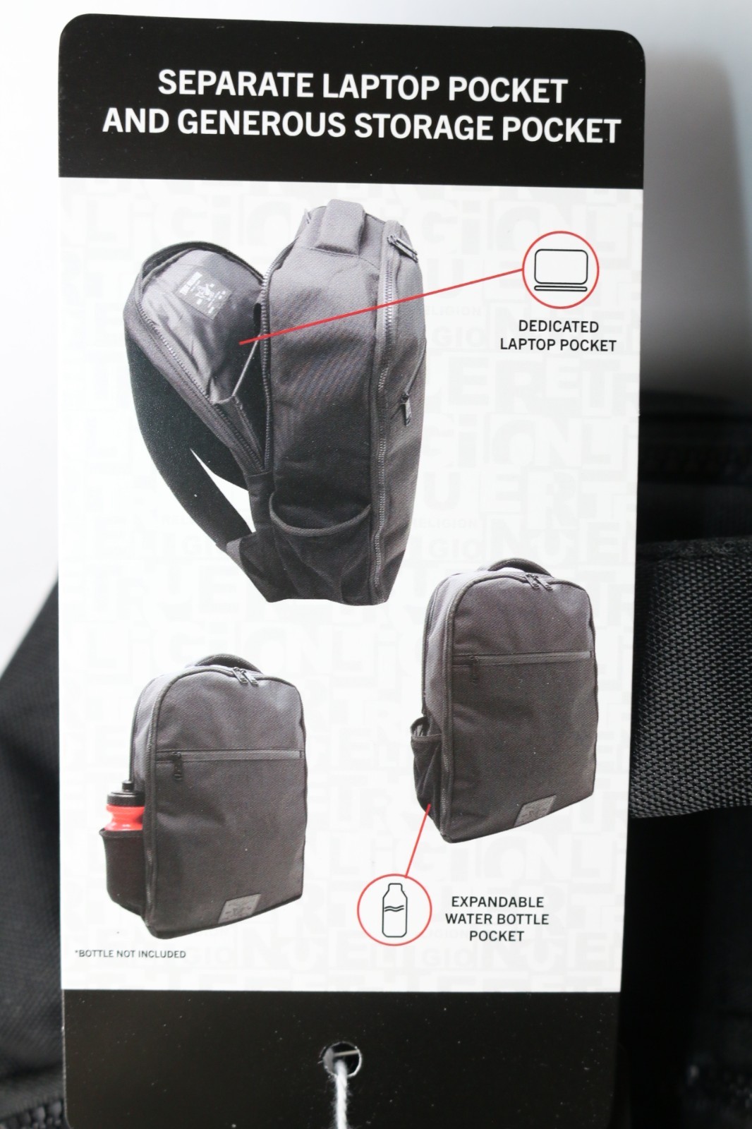 $125 True Religion Commuter Backpack Black Laptop/Travel~Bonus Tech Kit~TR104863