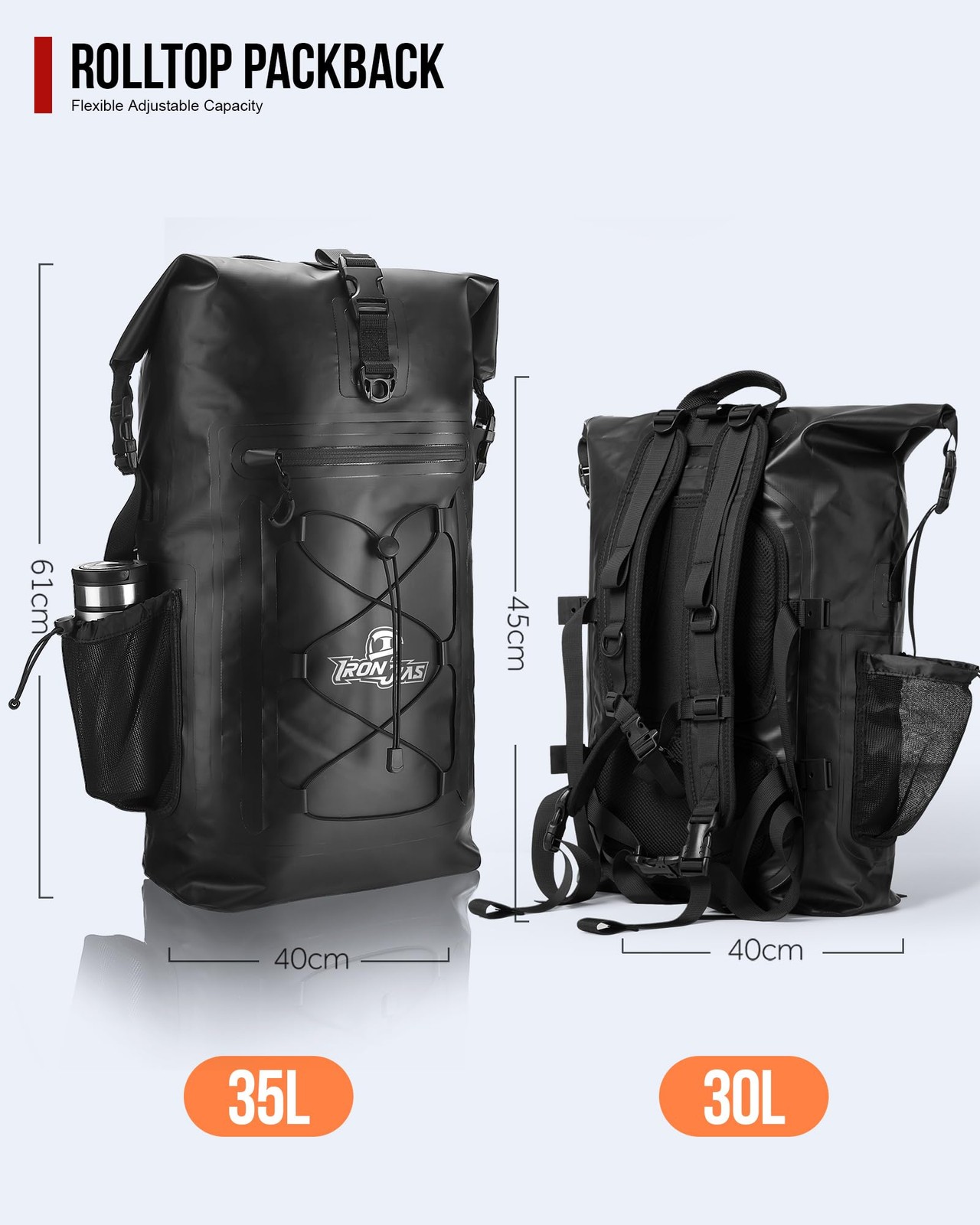 Grapelet Motorcycle Sissy Bar Bag Waterproof Motorcycle Backpack Tail Bag Tra…