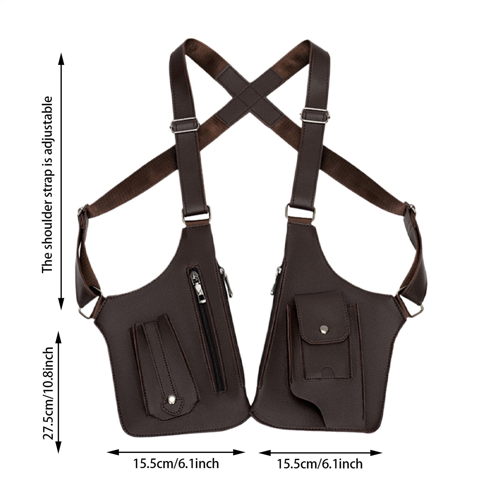 Adjustable Anti-Theft Underarm Shoulder Bag PU Leather Wallet Holster Bag