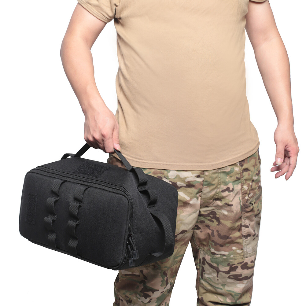 Tactical Amping Cookware Storage Bag Padded Gas Canister Organizer with Dividers