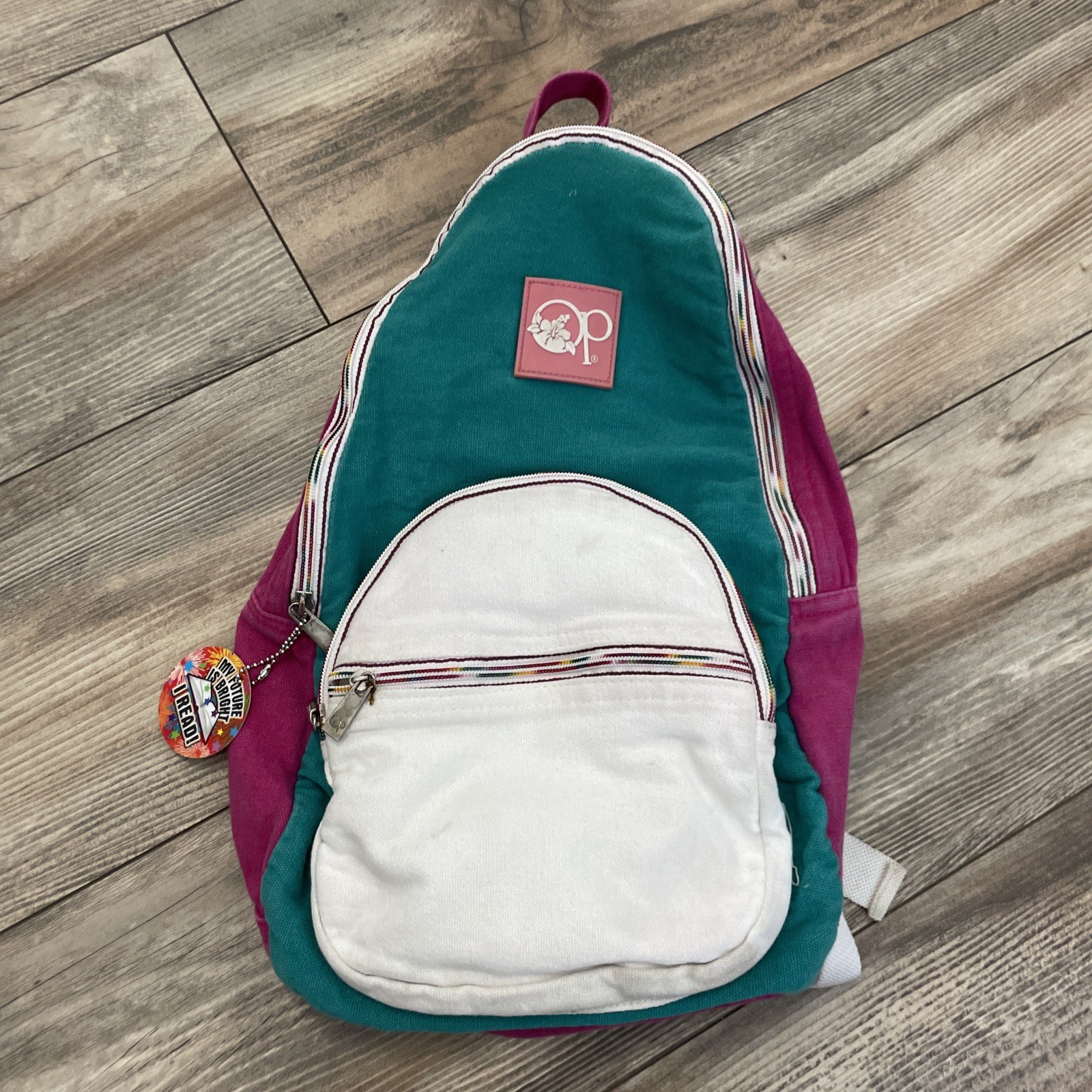 Vintage Ocean Pacific Backpack 90’s Teal Pink White