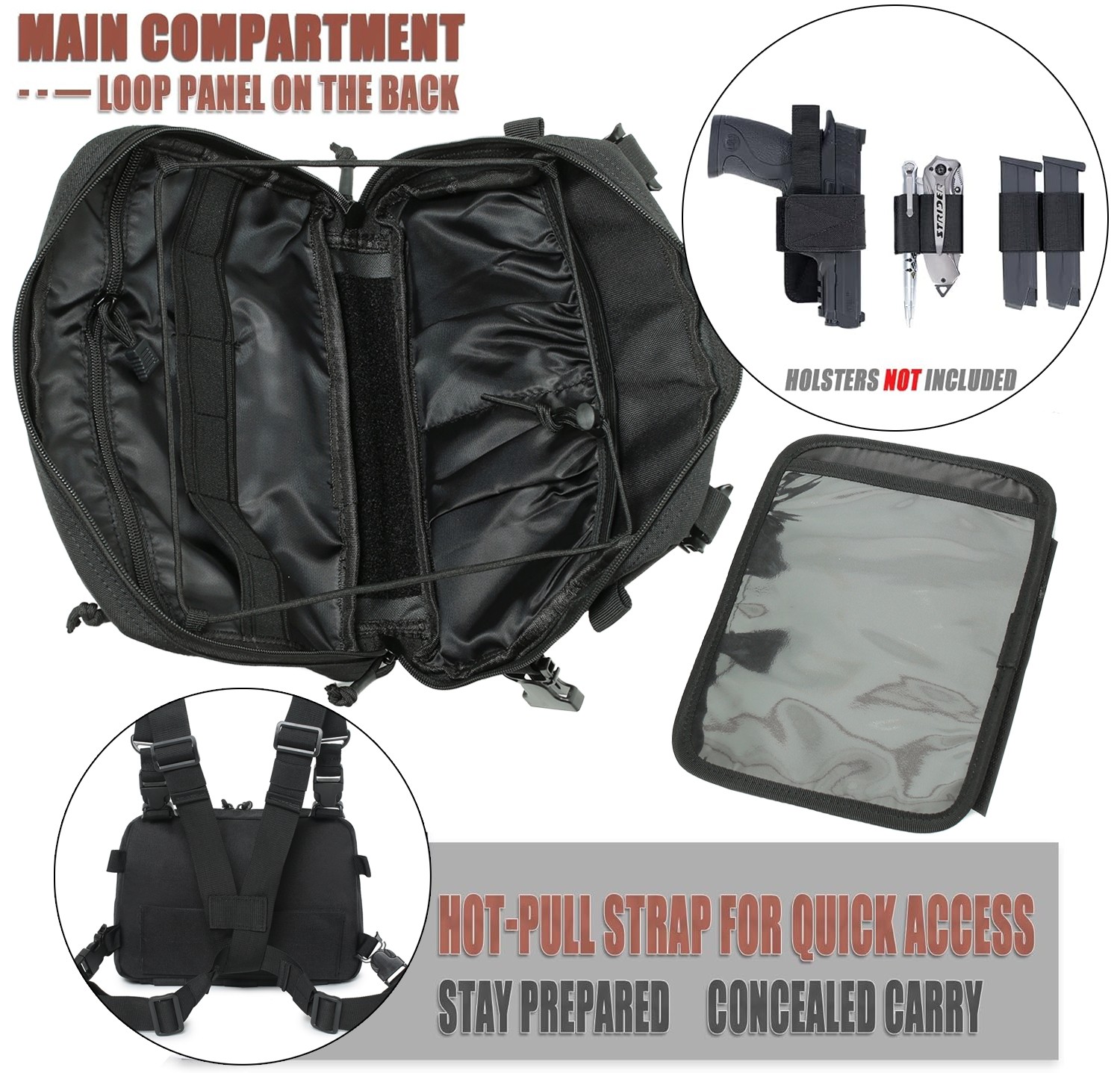 Tactical Chest Rig Pack for Men Running Chest Bag Molle Sport Utility Chest Pack