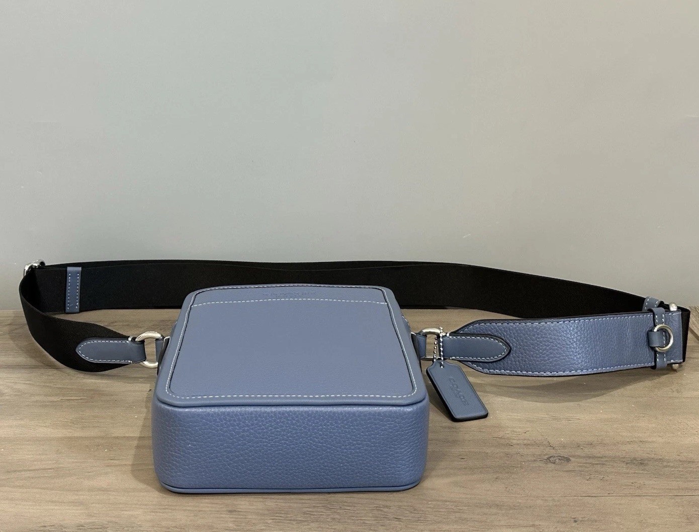 COACH Sullivan Leather Crossbody Shoulder Bag Light Denim Blue CAT81 NWT