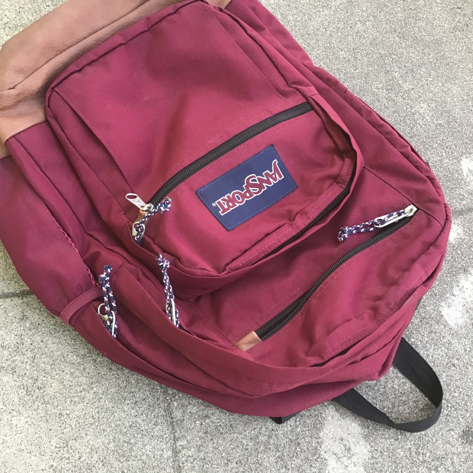 JanSport Cool Student Backpack Russet Red School Leather